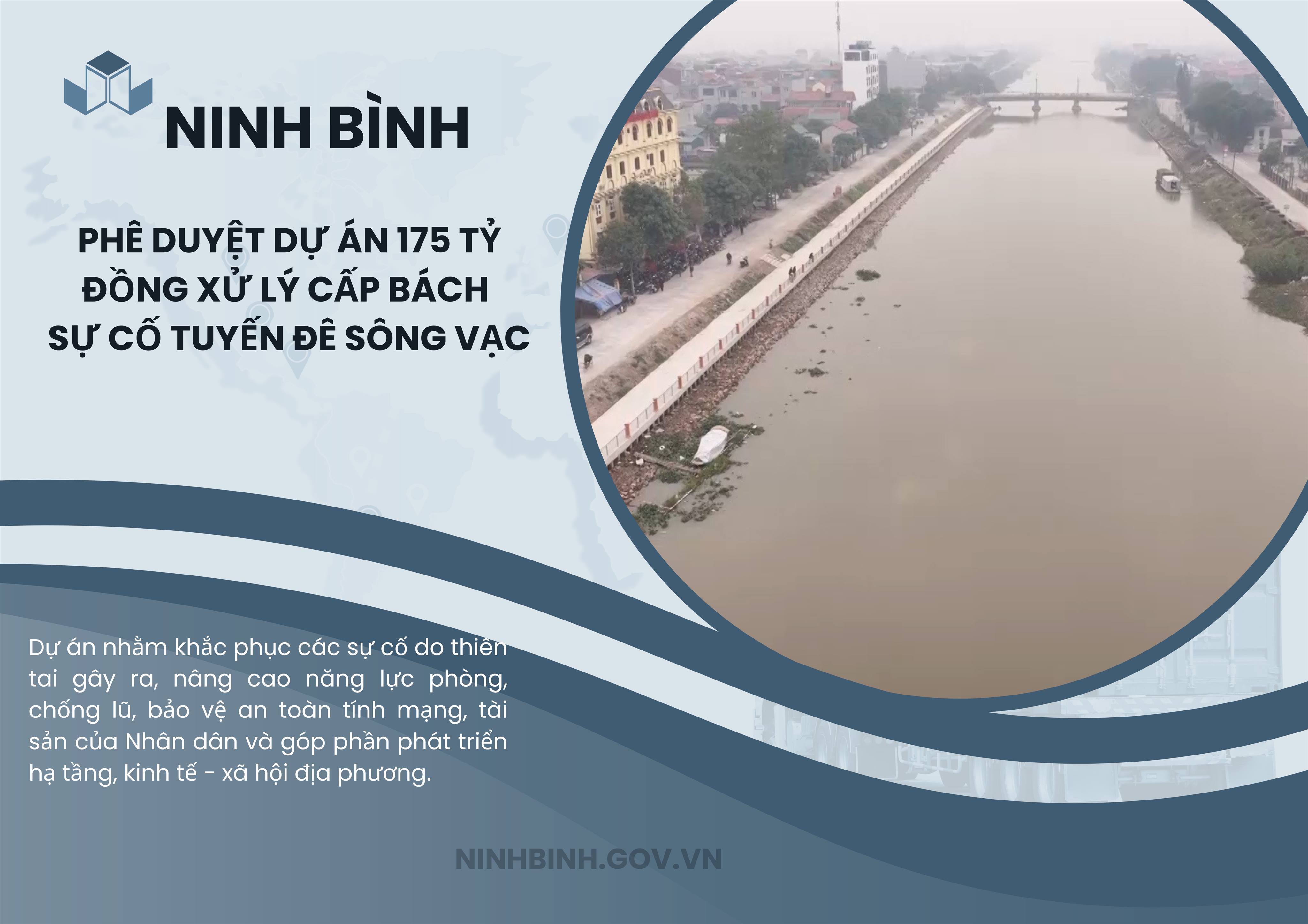  VV88 phê duyệt dự án 175 tỷ đồng xử lý cấp bách sự cố tuyến đê sông Vạc