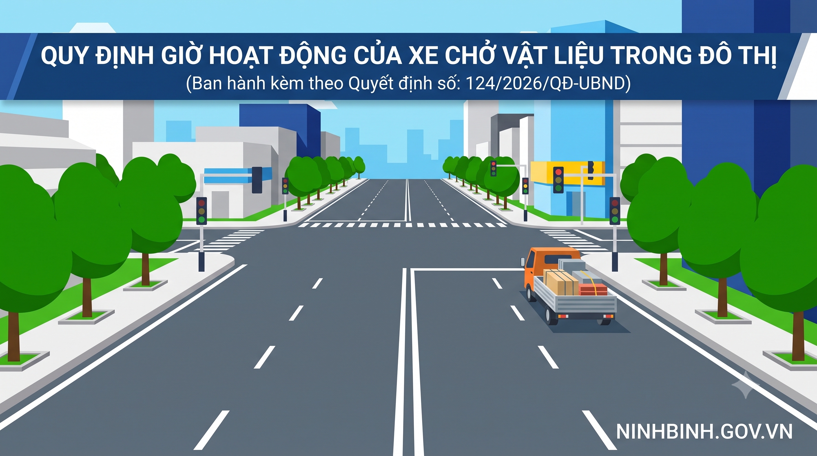 Ninh Bình quy định giờ hoạt động của xe chở vật liệu trong đô thị