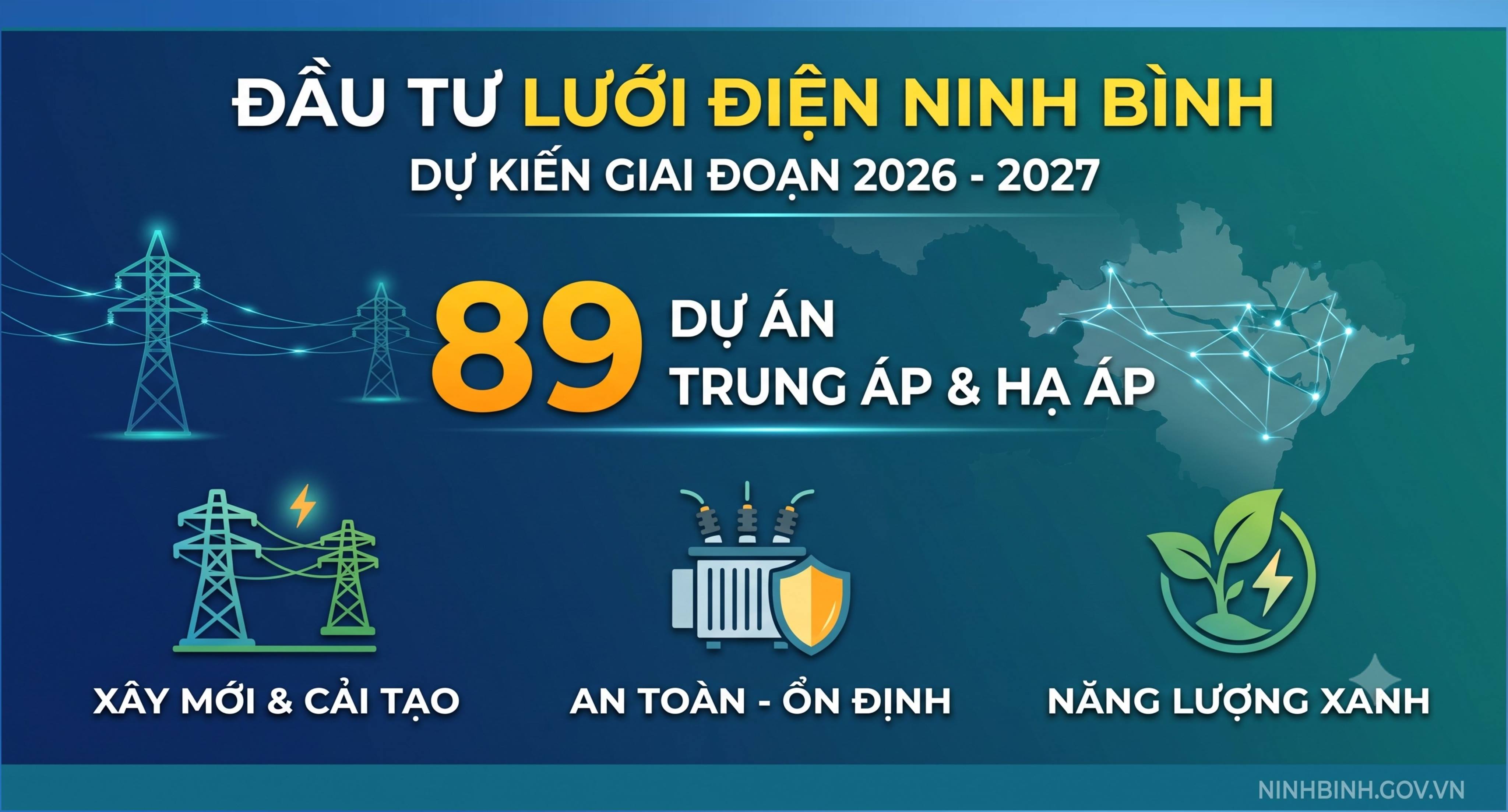 Ninh Bình phê duyệt 89 dự án đầu tư lưới điện trung áp, hạ áp