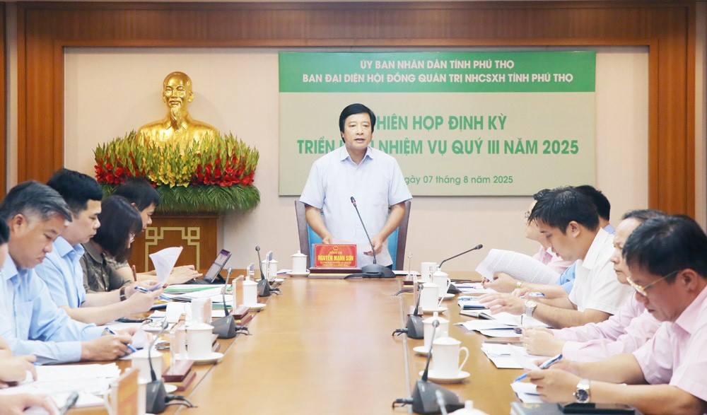Phó Chủ tịch UBND tỉnh Nguyễn Mạnh Sơn chủ trì phiên họp định kỳ triển khai nhiệm vụ quý III năm 2025 của Ngân hàng Chính sách xã hội tỉnh