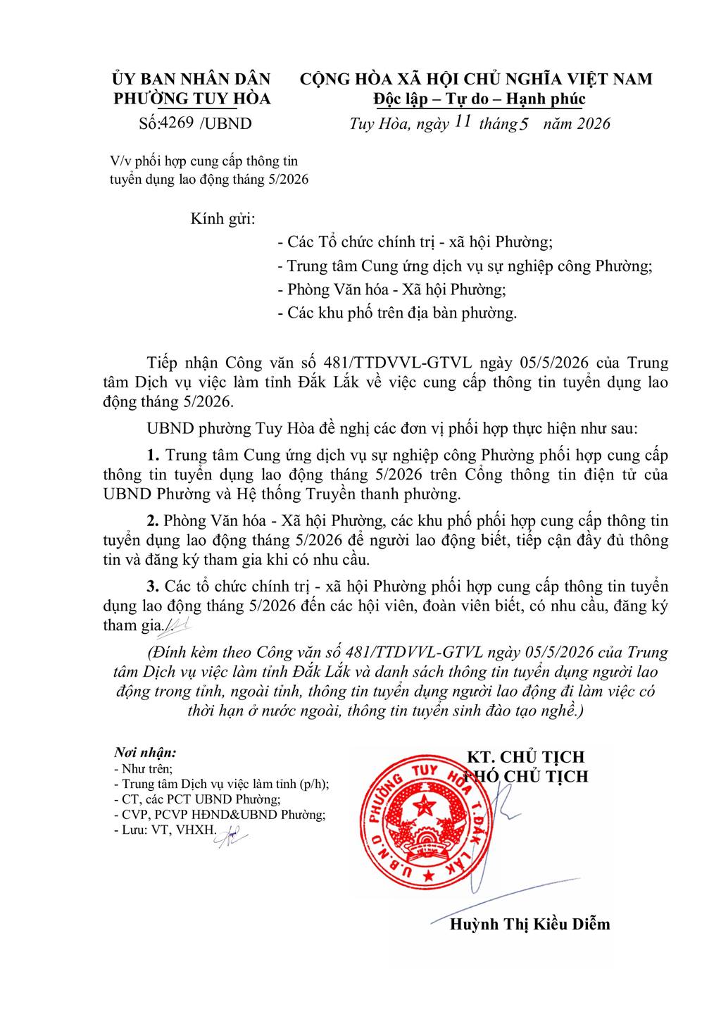 thông tin tuyển dụng lao động tháng 5/2026