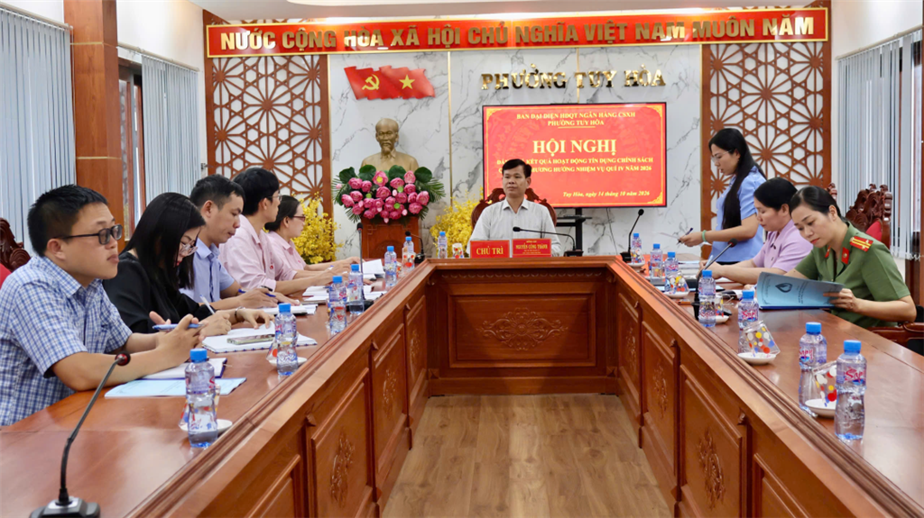 BĐD Hội đồng quản trị Ngân hàng CSXH phường Tuy Hòa tổ chức họp đánh giá kết quả quý III và phương hướng nhiệm vụ quý IV/2026
