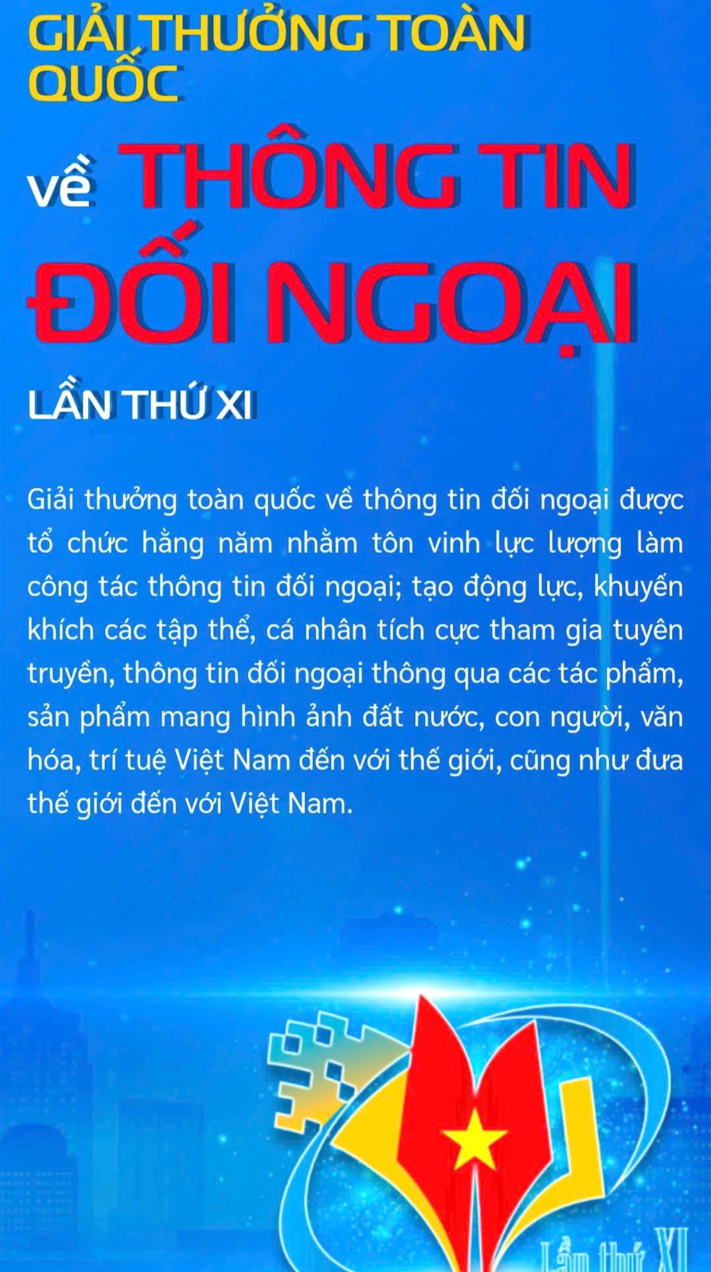 Thông tin về tham gia Giải thưởng toàn quốc về thông tin đối ngoại lần thứ XI năm 2025