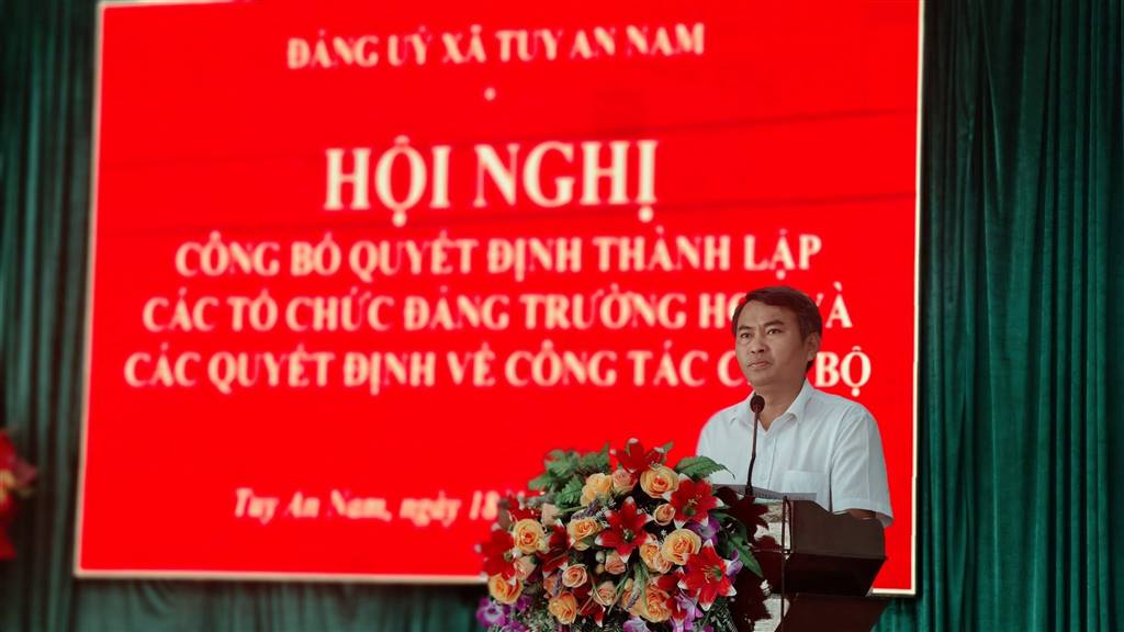 XÃ TUY AN NAM CÔNG BỐ QUYẾT ĐỊNH THÀNH LẬP CÁC ĐẢNG BỘ TRƯỜNG HỌC VÀ CÁC QUYẾT ĐỊNH VỀ CÔNG TÁC CÁN BỘ