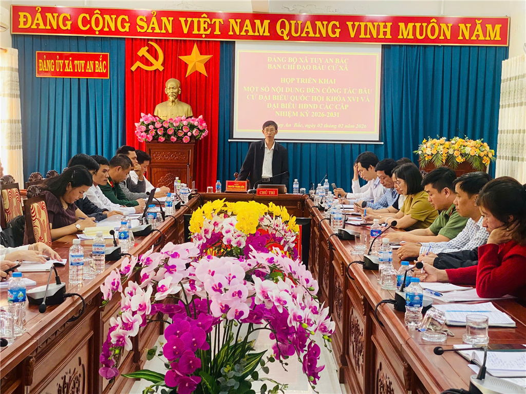 BAN CHỈ ĐẠO BẦU CỬ XÃ TUY AN BẮC HỌP TRIỂN KHAI MỘT SỐ NỘI DUNG LIÊN QUAN ĐẾN CÔNG TÁC BẦU CỬ