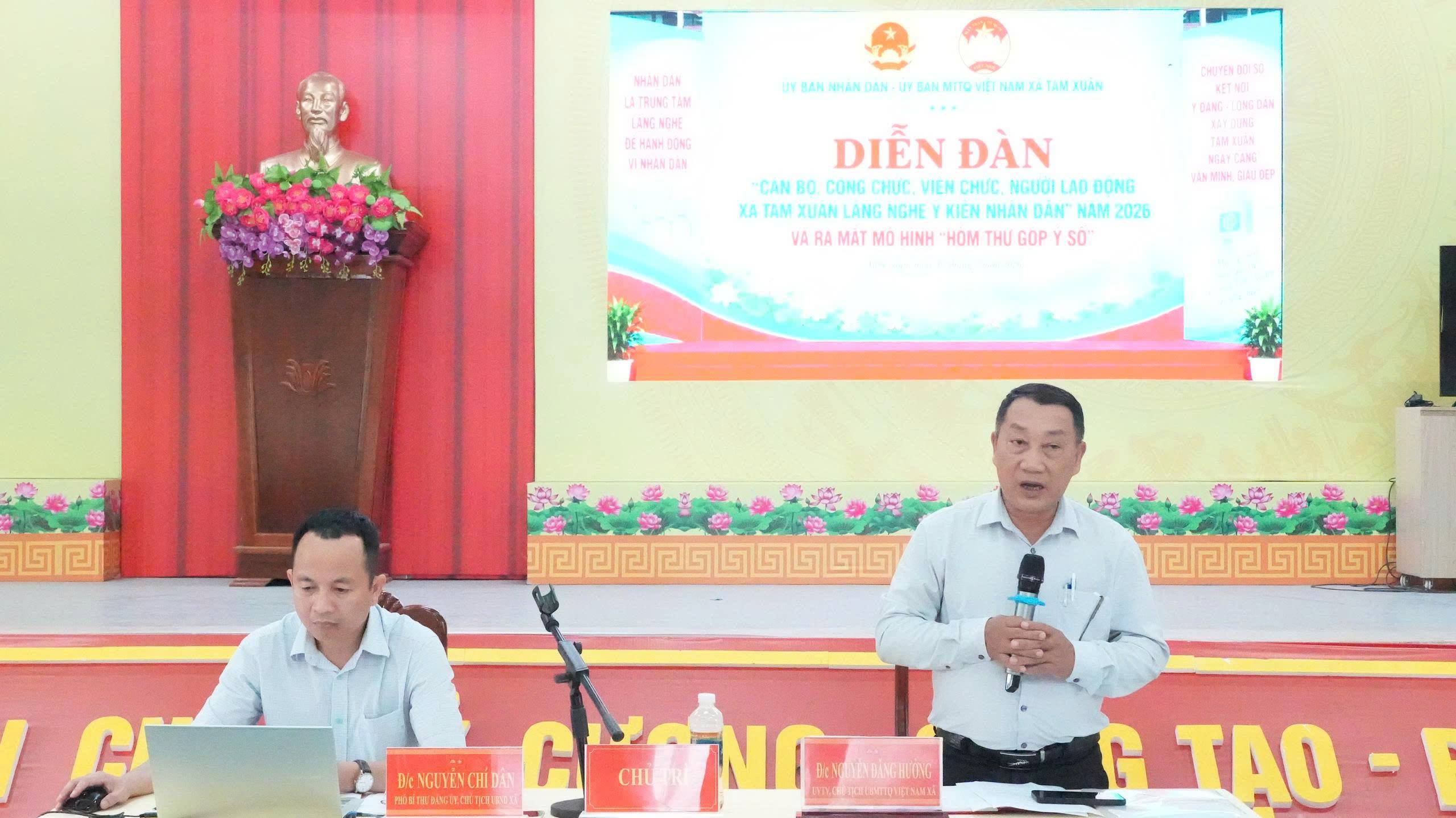 Xã Tam Xuân ra mắt mô hình Hòm thư góp ý số tiếp nhận ý kiến, kiến nghị, phản ánh của Nhân dân thông qua mã QR