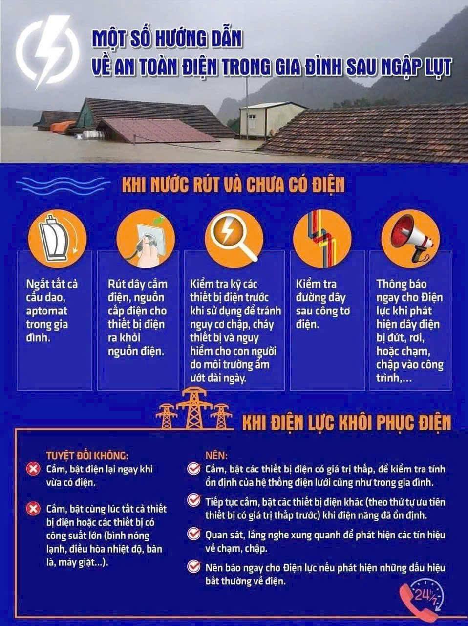 MỘT SỐ HƯỚNG DẪN VỀ AN TOÀN ĐIỆN SAU LỤT!