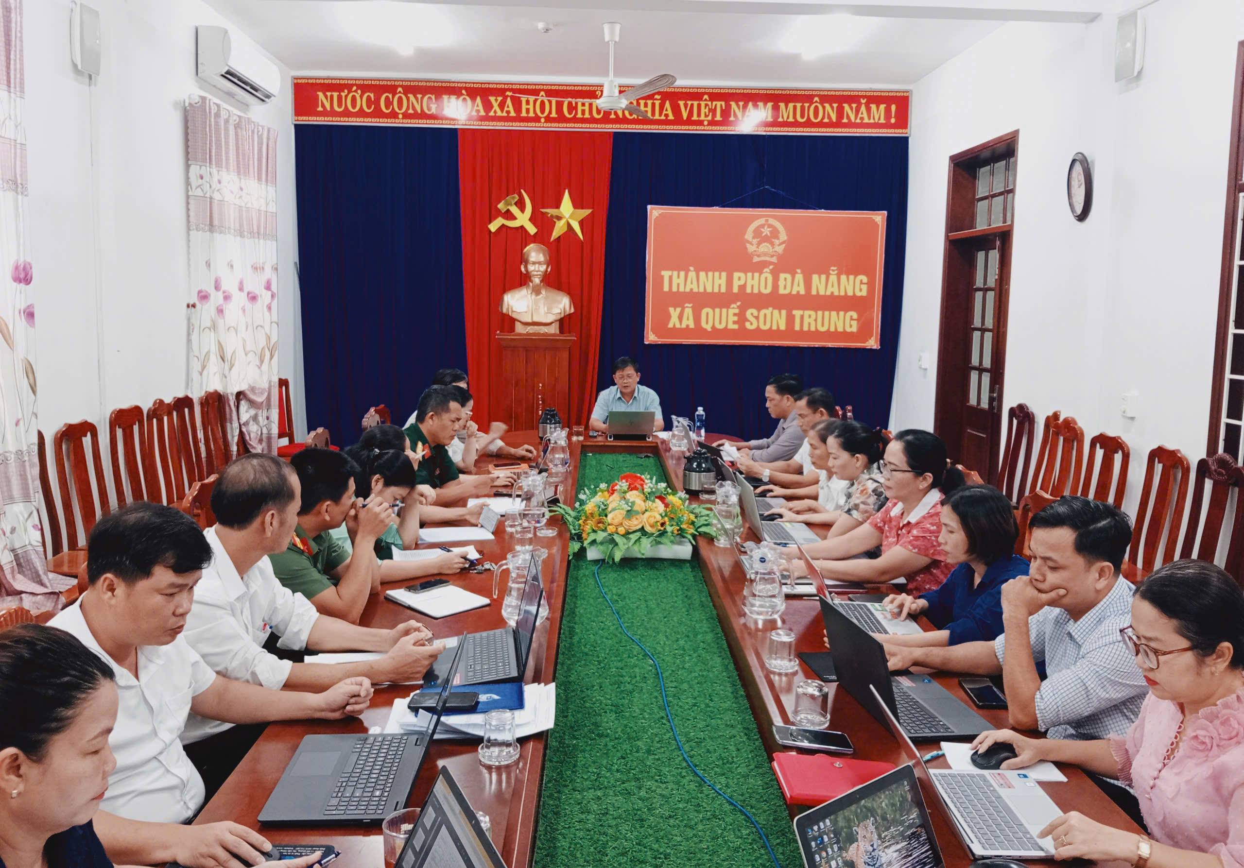UBND xã Quế Sơn Trung tổ chức Hội nghị Sơ kết công tác tháng 7/2026.