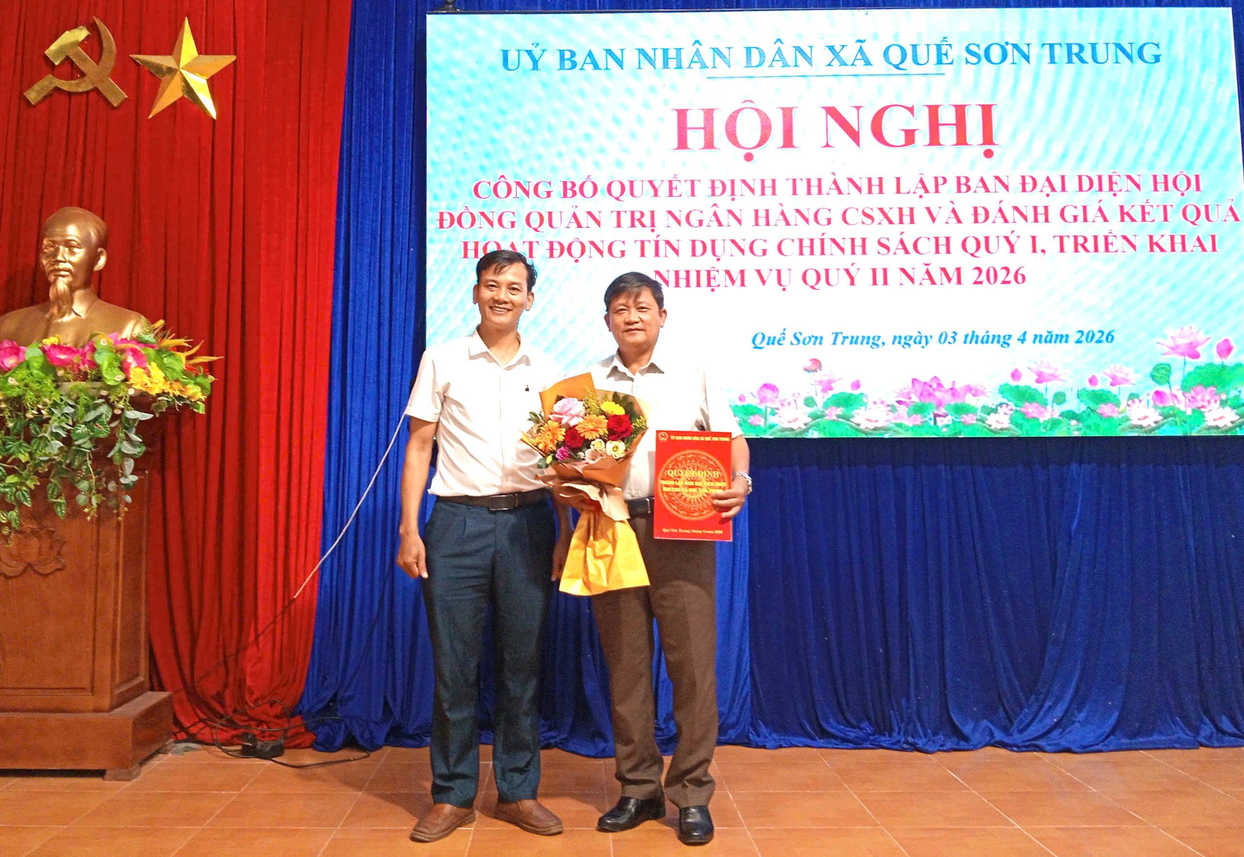 Thành lập Ban đại diện Hội đồng quản trị Ngân hàng CSXH xã Quế SƠn Trung