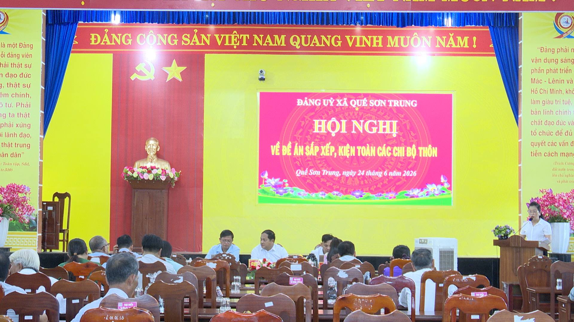 Xã Quế Sơn Trung còn lại 20 Chi bộ thôn sau sắp xếp.