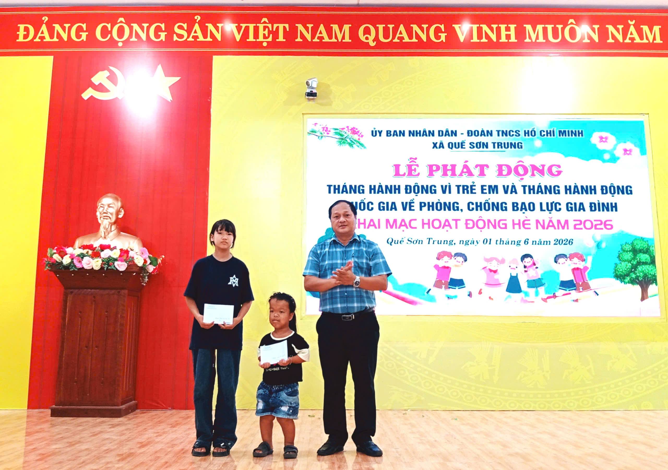 Xã Quế Sơn Trung tổ chức Lễ phát động Tháng hành động vì trẻ em năm 2026