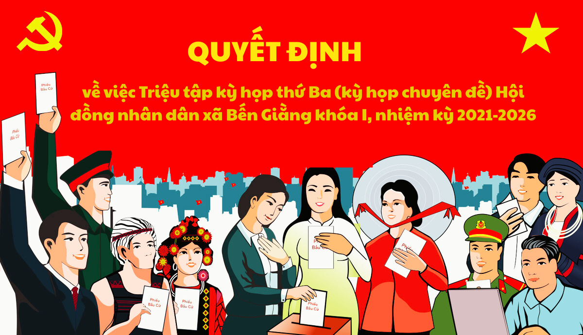 Quyết định về việc Triệu tập kỳ họp thứ Ba (kỳ họp chuyên đề) Hội đồng nhân dân xã Bến Giằng khóa I