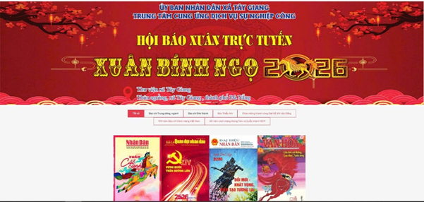 Xã Tây Giang triển khai tuyên truyền triển lãm Báo xuân trực tuyến năm 2026