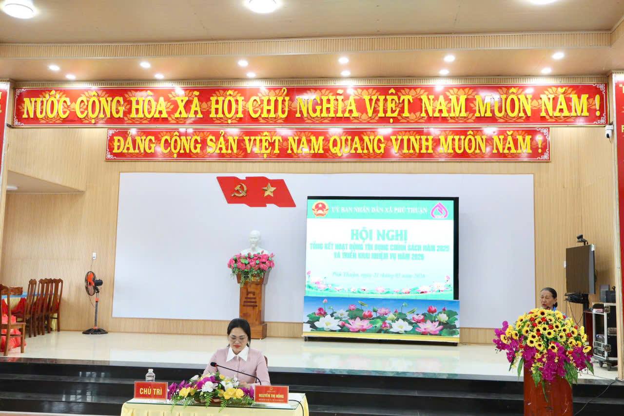 XÃ PHÚ THUẬN TỔ CHỨC HỘI NGHỊ TỔNG KẾT HOẠT ĐỘNG TÍN DỤNG CHÍNH SÁCH XÃ HỘI NĂM 2025 VÀ TRIỂN KHAI NHIỆM VỤ NĂM 2026