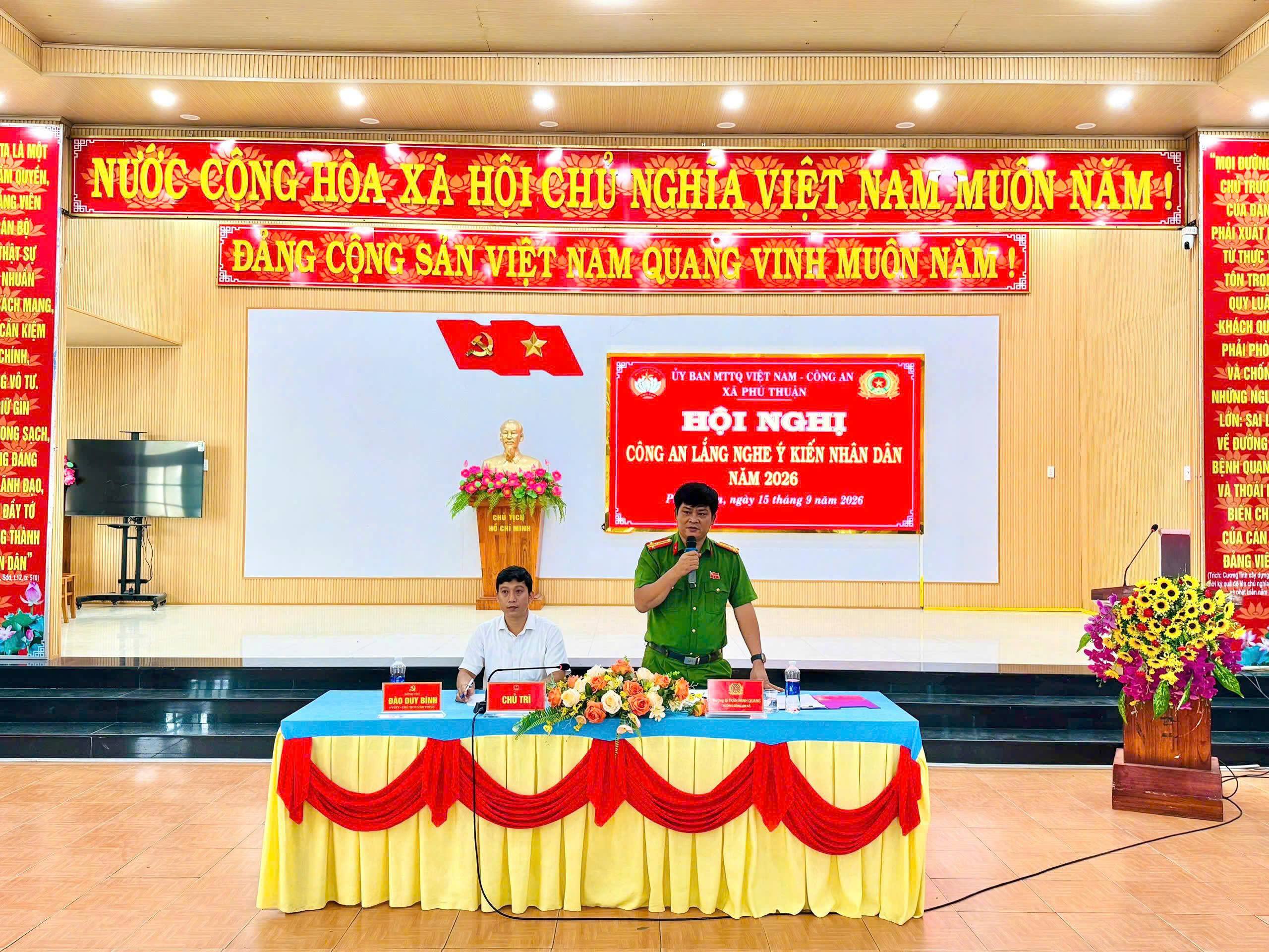 CÔNG AN XÃ PHÚ THUẬN TỔ CHỨC HỘI NGHỊ  “CÔNG AN LẮNG NGHE Ý KIẾN NHÂN DÂN” NĂM 2026