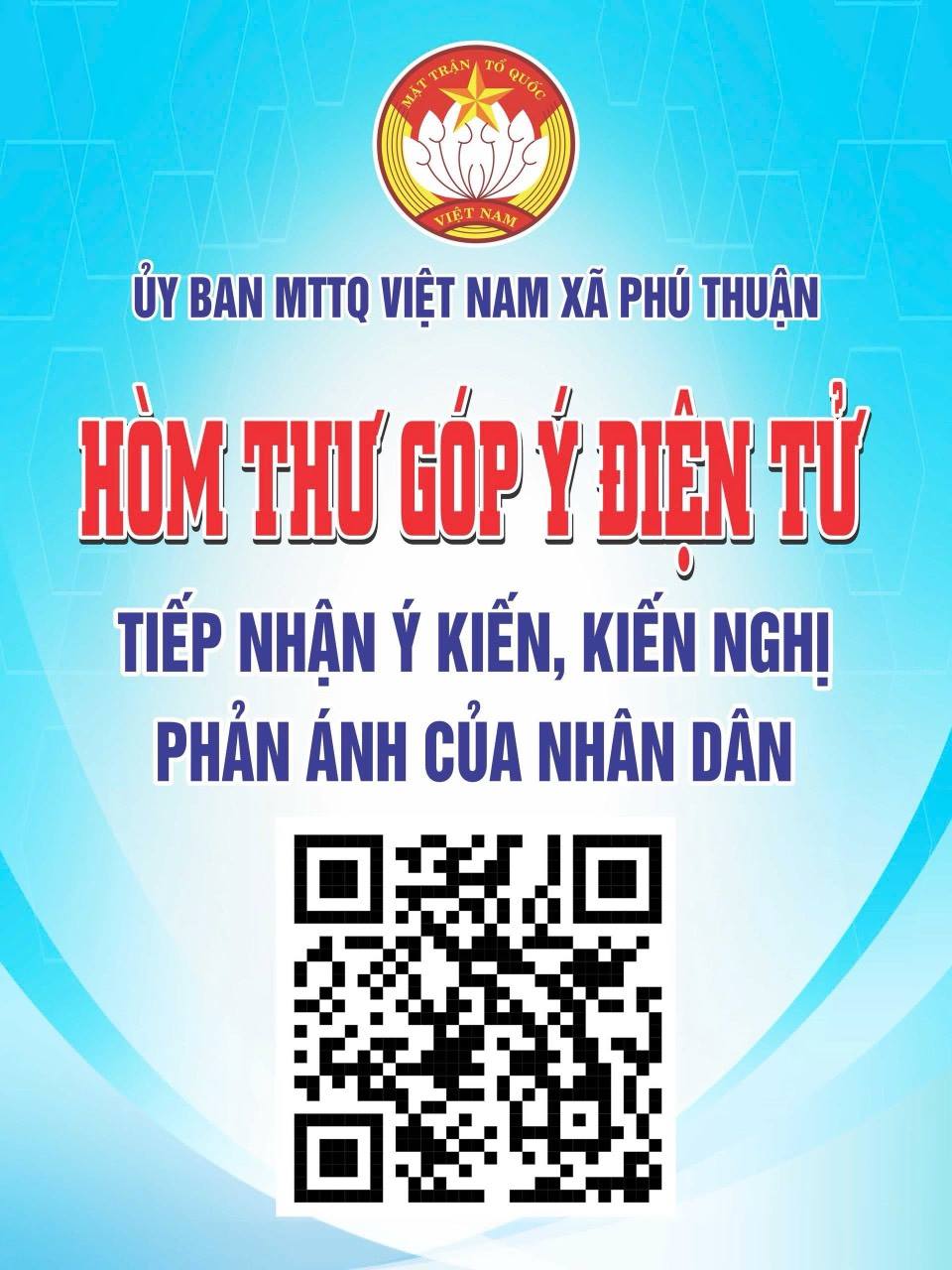 ỦY BAN MẶT TRẬN TỔ QUỐC VIỆT NAM XÃ PHÚ THUẬN TRIỂN KHAI MÔ HÌNH HÒM THƯ GÓP Ý ĐIỆN TỬ