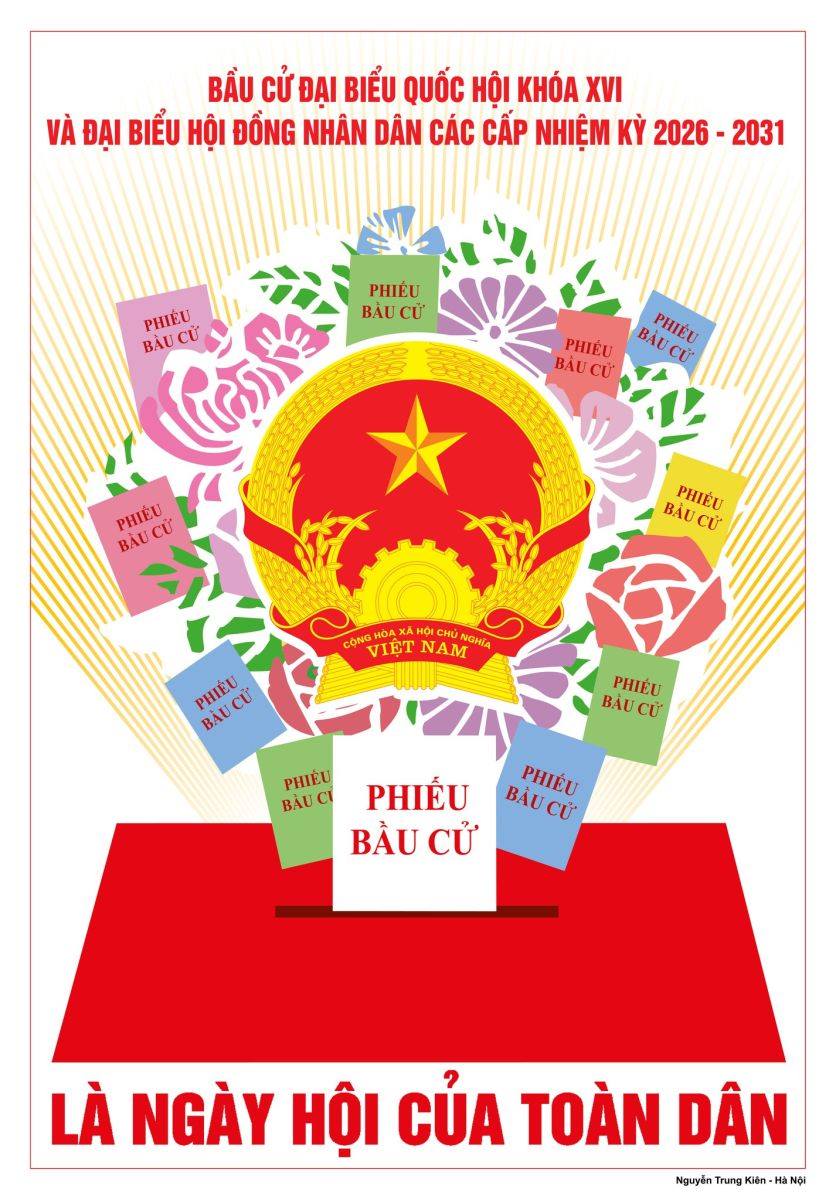 Hướng dẫn quy trình bỏ phiếu bầu cử đại biểu Quốc hội khoá XVI và đại biểu Hội đồng nhân dân các cấp nhiệm kỳ 2026 - 2031.