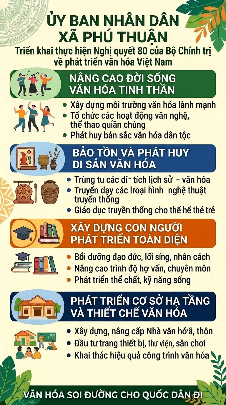 TUYÊN TRUYỀN NHỮNG NỘI DUNG CHÍNH NGHỊ QUYẾT 80 CỦA BỘ CHÍNH TRỊ VỀ PHÁT TRIỂN VĂN HÓA VIỆT NAM