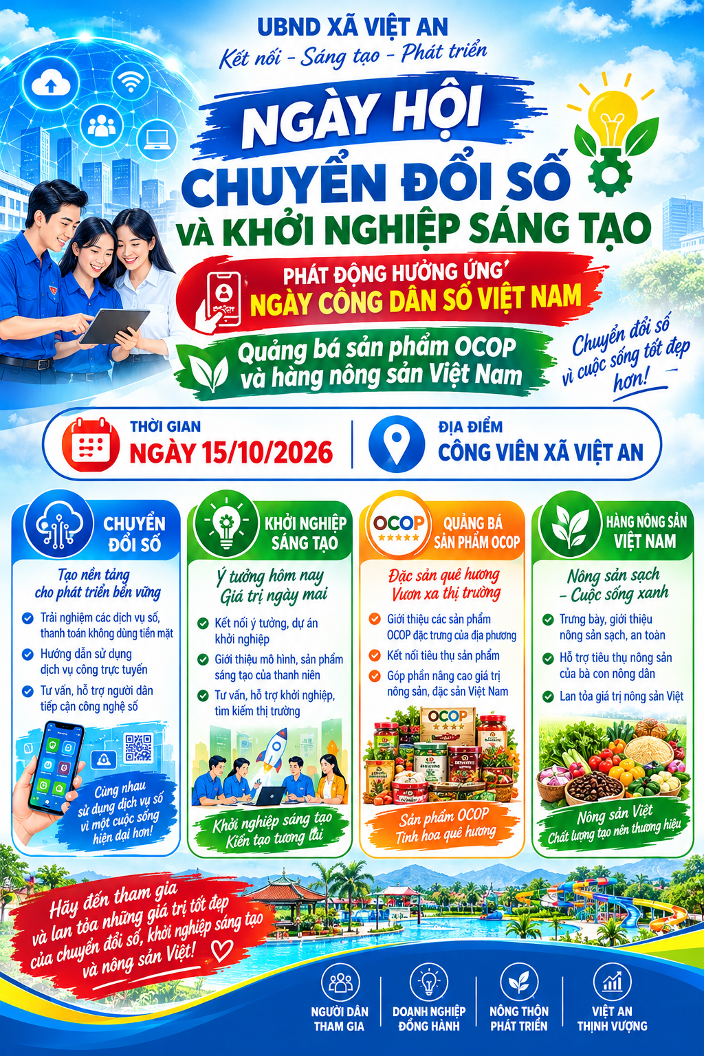 XÃ VIỆT AN TỔ CHỨC NGÀY HỘI CHUYỂN ĐỔI SỐ VÀ KHỞI NGHIỆP SÁNG TẠO