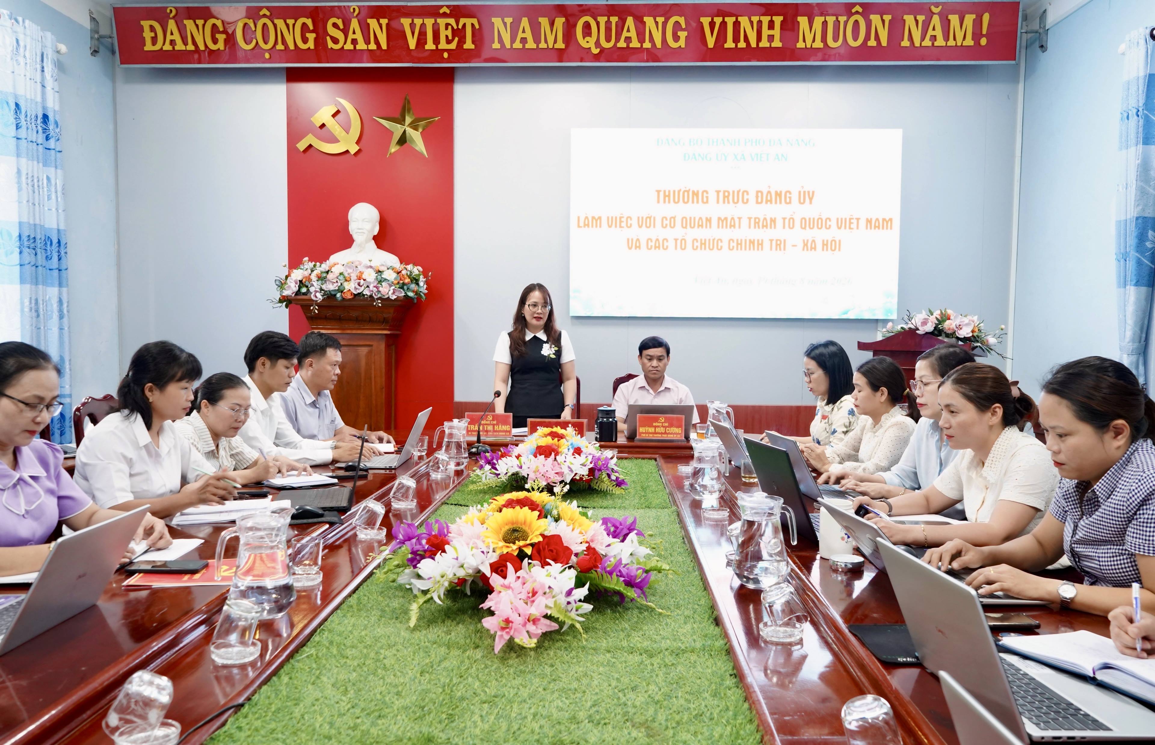 THƯỜNG TRỰC ĐẢNG ỦY XÃ VIỆT AN LÀM VIỆC VỚI MTTQ VÀ CÁC TỔ CHỨC CHÍNH TRỊ - XÃ HỘI