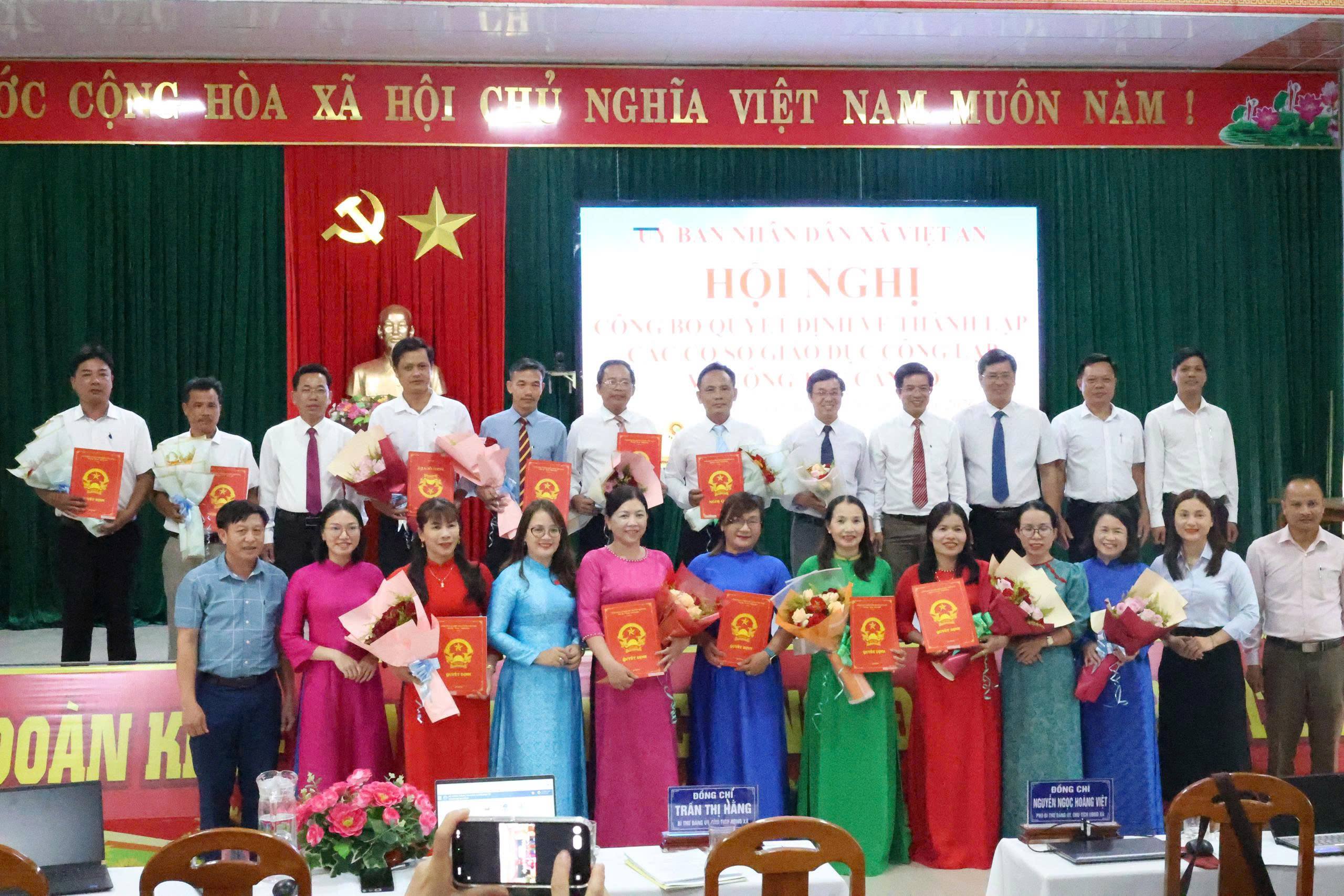 VIỆT AN CÔNG BỐ QUYẾT ĐỊNH THÀNH LẬP CÁC CƠ SỞ GIÁO DỤC CÔNG LẬP VÀ CÔNG TÁC CÁN BỘ