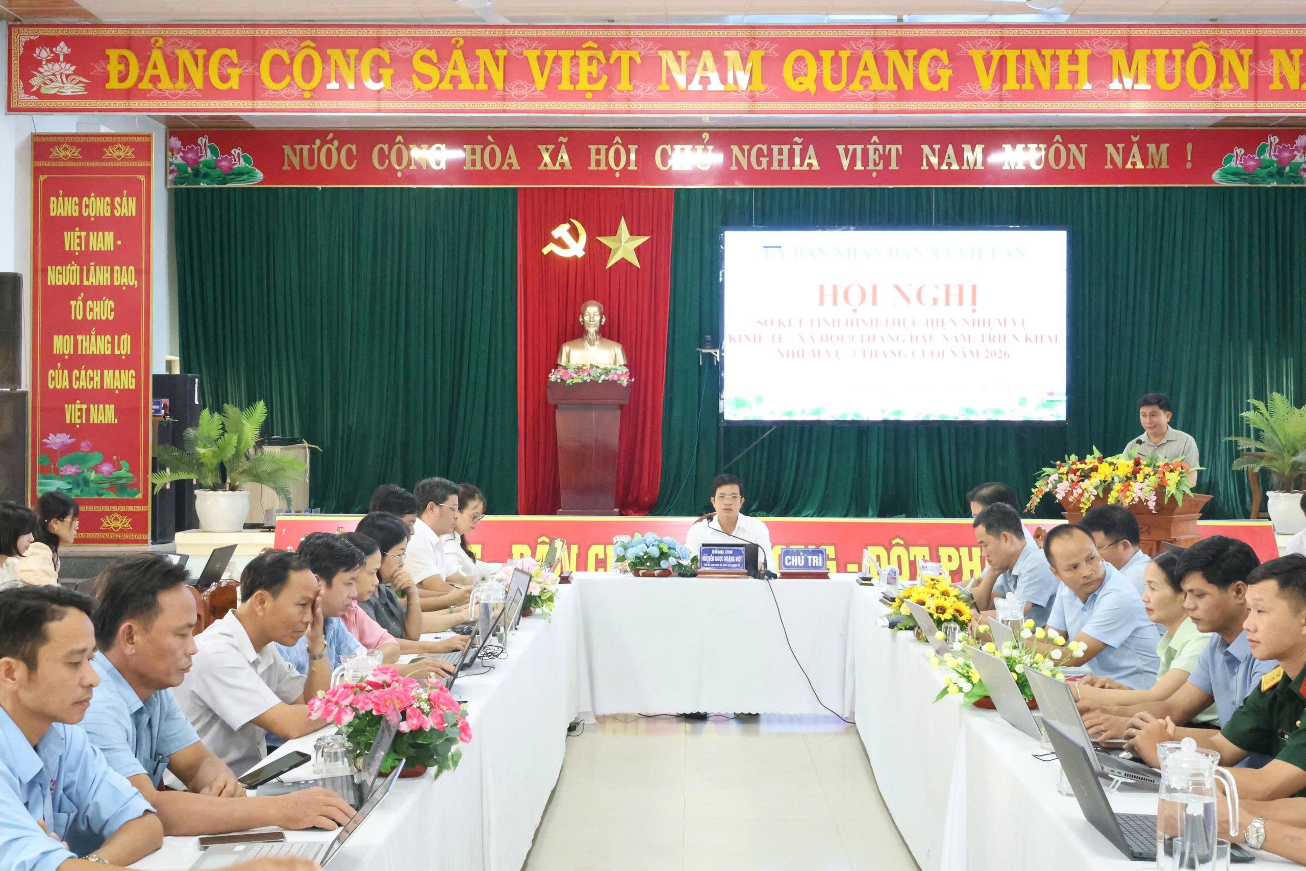 VIỆT AN: SƠ KẾT TÌNH HÌNH THỰC HIỆN NHIỆM VỤ KINH TẾ - XÃ HỘI 9 THÁNG ĐẦU NĂM, TRIỂN KHAI NHIỆM VỤ 3 THÁNG CUỐI NĂM 2026