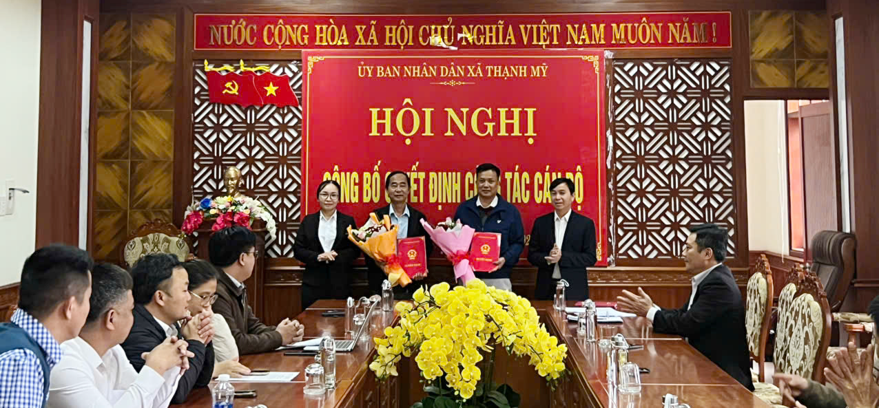 Thạnh Mỹ: Tổ chức Hội nghị công bố Quyết định về công tác Cán bộ