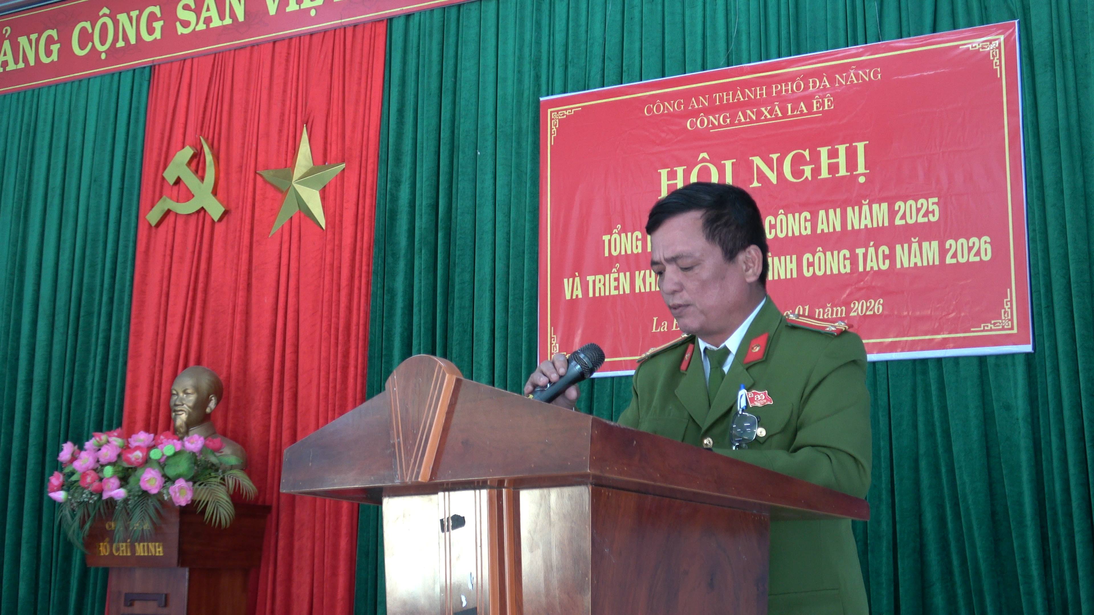 HỘI NGHỊ TỔNG KẾT CÔNG TÁC CÔNG AN XÃ LA ÊÊ NĂM 2025 TRIỂN KHAI CHƯƠNG TRÌNH CÔNG TÁC NĂM 2026
