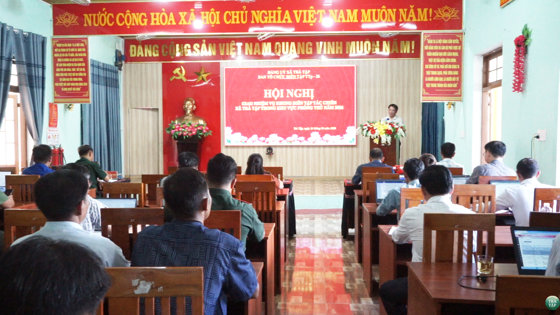Xã Trà Tập giao nhiệm vụ khung diễn tập tác chiến trong khu vực phòng thủ năm 2026
