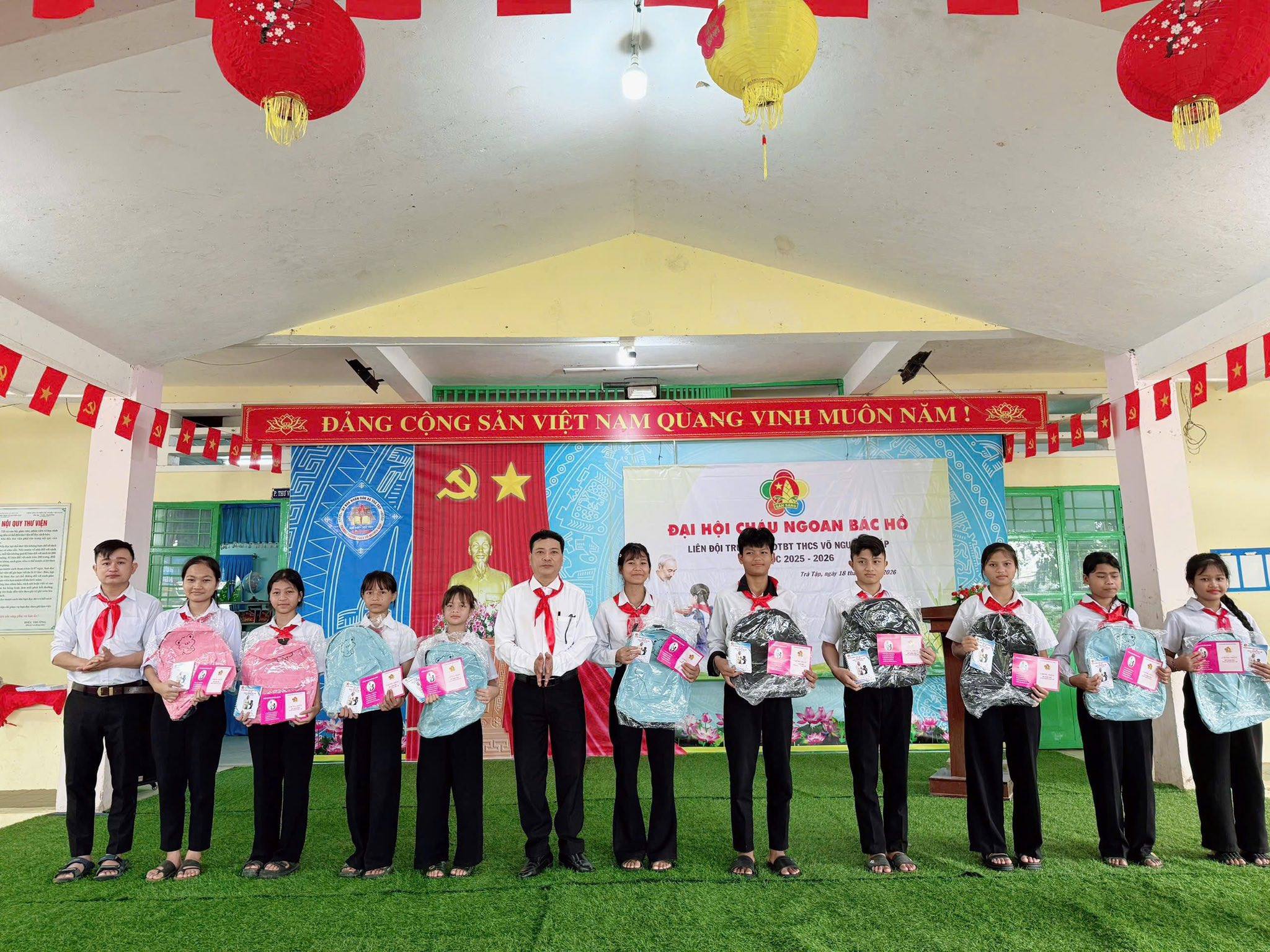 Liên đội Trường PTDTBT THCS Võ Nguyên Giáp tổ chức thành công Đại hội Cháu ngoan Bác Hồ năm học 2025 – 2026