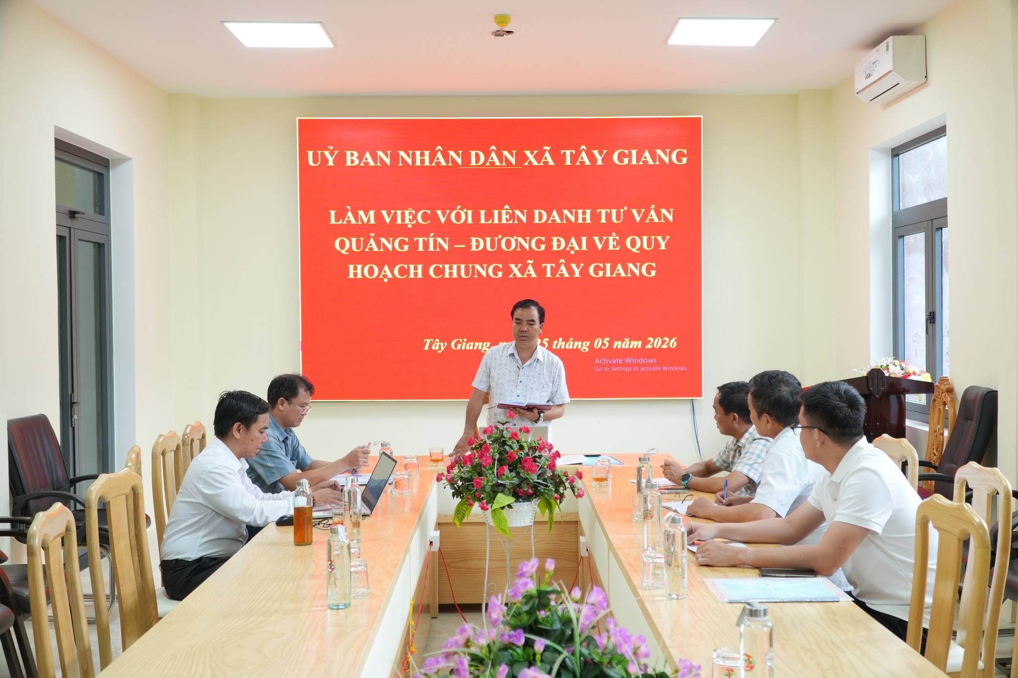 UBND XÃ TÂY GIANG LÀM VIỆC VỚI ĐƠN VỊ TƯ VẤN VỀ ĐỒ ÁN QUY HOẠCH CHUNG XÂ