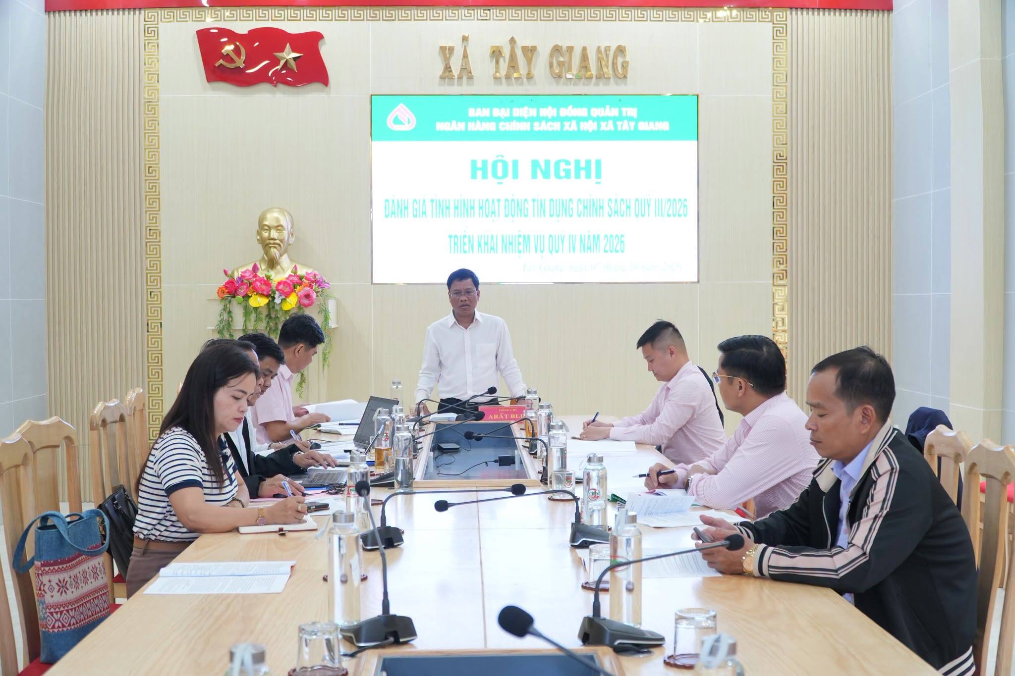 Xã Tây Giang đánh giá kết quả hoạt động tín dụng chính sách 9 tháng đầu năm 2026