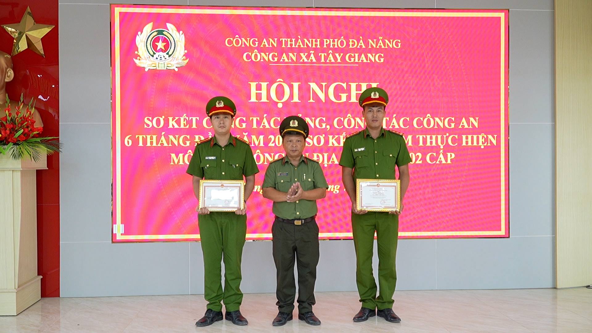 Công an xã Tây Giang sơ kết công tác Đảng, công tác Công an 6 tháng đầu năm 2026