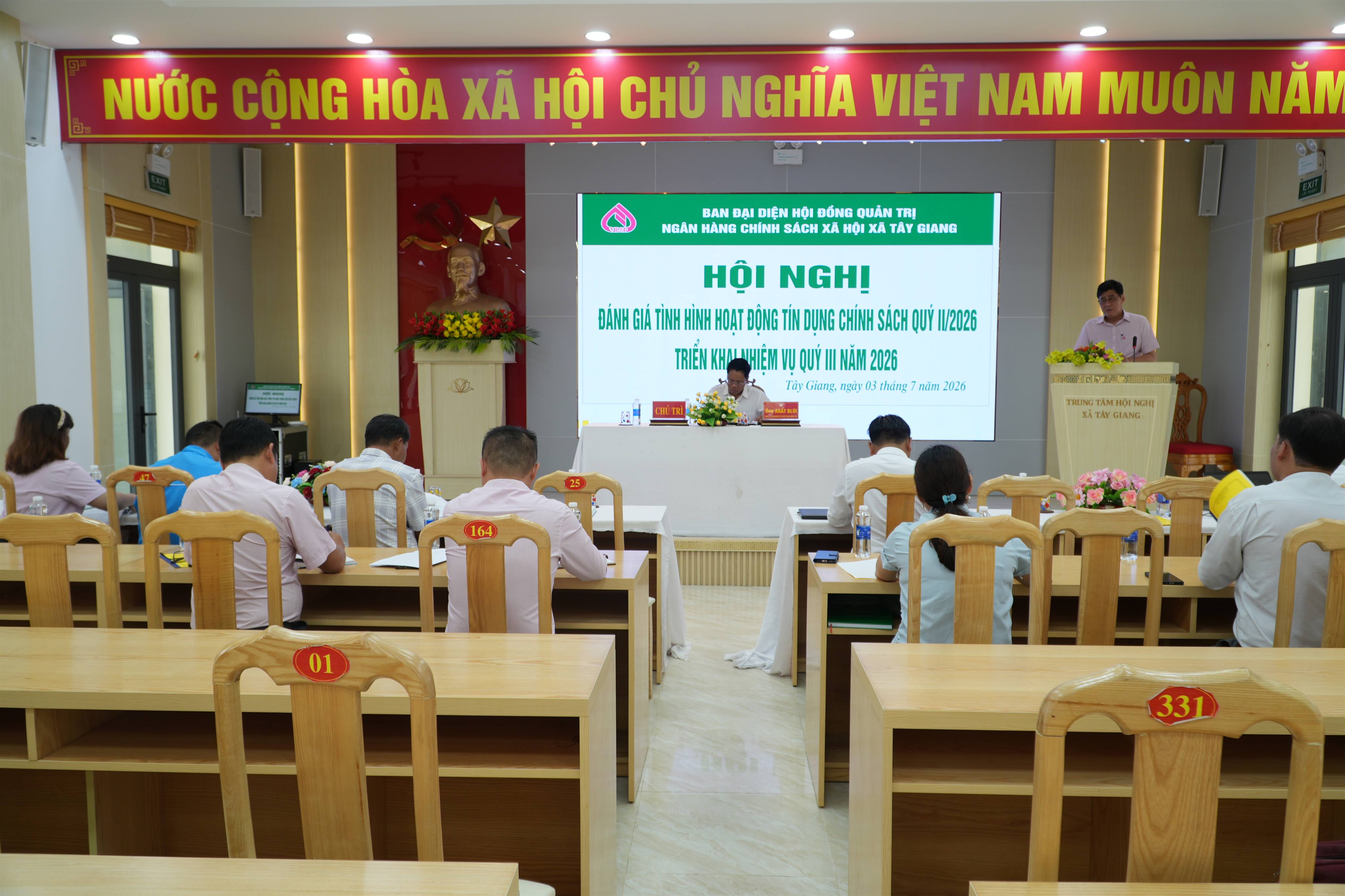 Hội nghị đánh giá hoạt động tín dụng chính sách Quý II/2026, triển khai nhiệm vụ Quý III/2026