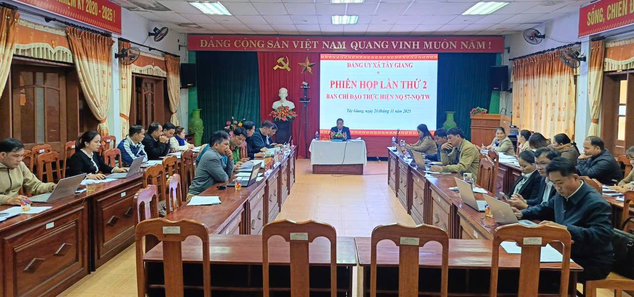 Đảng ủy xã Tây Giang tổ chức phiên họp lần thứ 2 Ban Chỉ đạo 57-NQ/TW