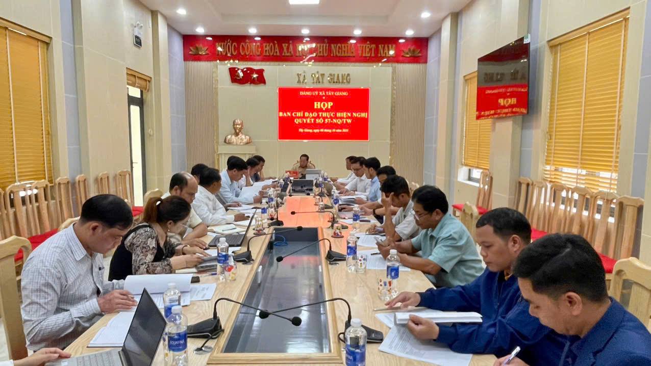 Đảng ủy xã Tây Giang tổ chức họp Ban chỉ đạo 57-NQ/TW