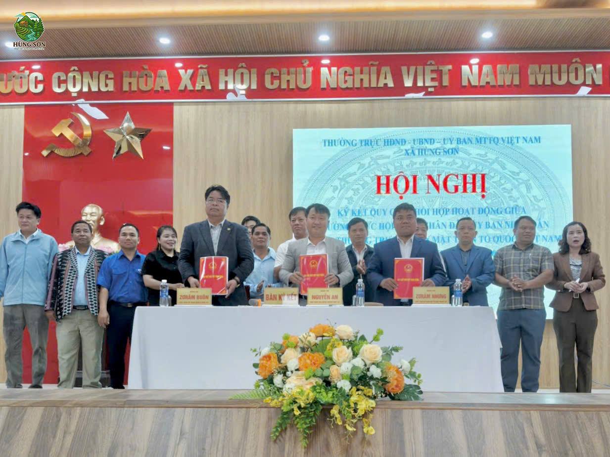 HÙNG SƠN KÝ KẾT QUY CHẾ PHỐI HỢP HOẠT ĐỘNG GIỮA HĐND, UBND VÀ ỦY BAN MTTQ VIỆT NAM XÃ NHIỆM KỲ 2026 - 2031