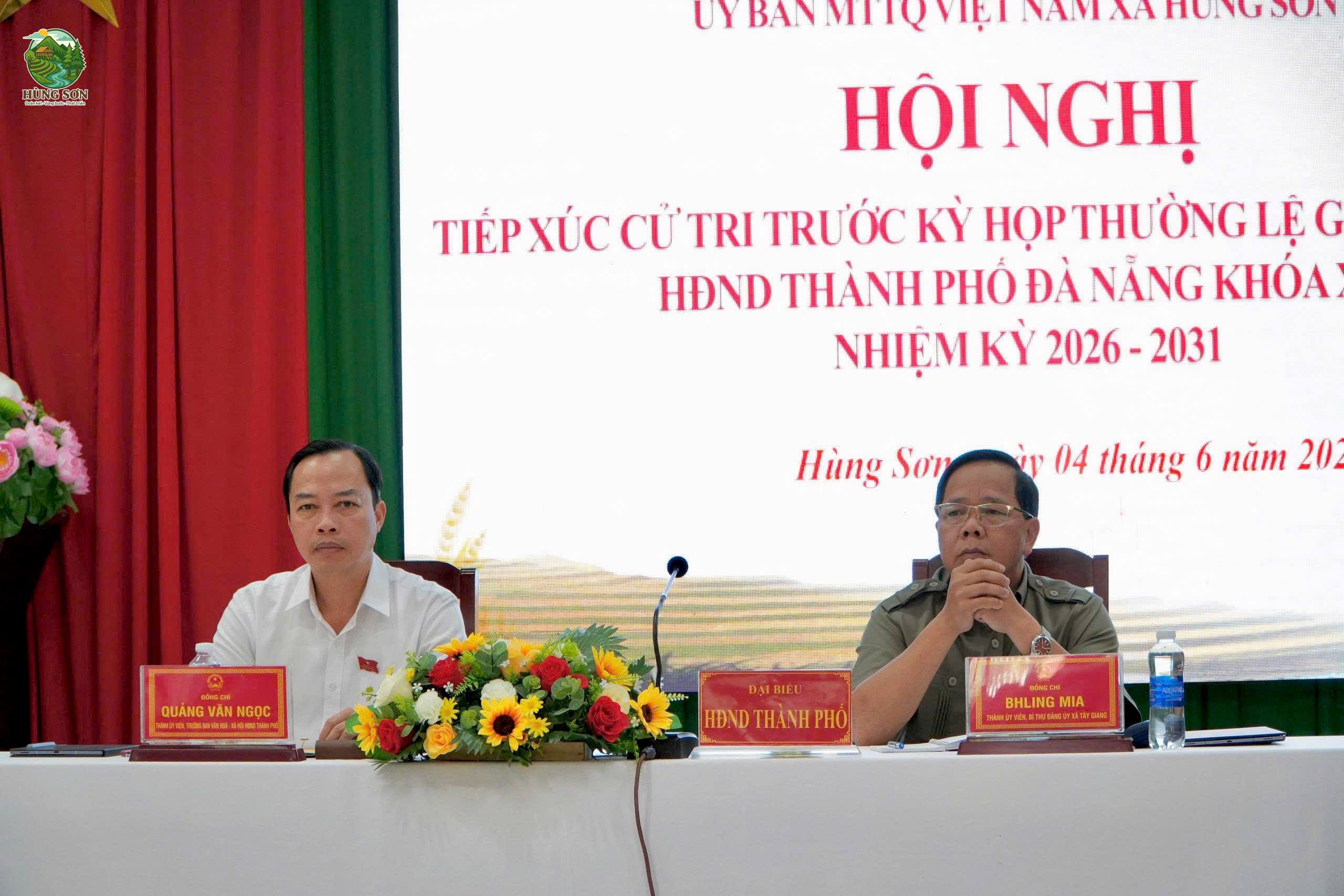 ĐẠI BIỂU HĐND THÀNH PHỐ ĐÀ NẴNG TIẾP XÚC CỬ TRI XÃ HÙNG SƠN TRƯỚC KỲ HỌP THƯỜNG LỆ GIỮA NĂM 2026