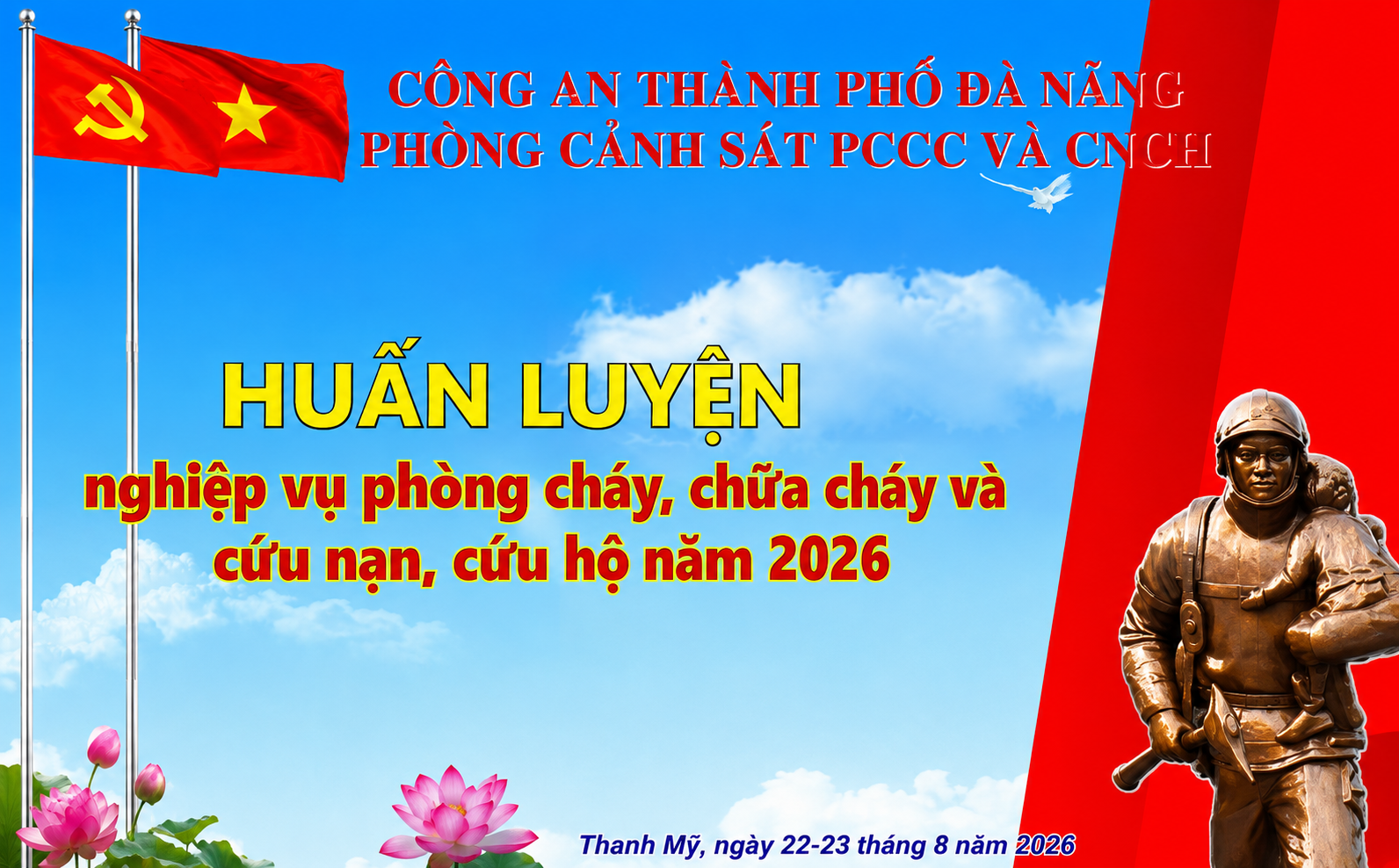Tổ chức huấn luyện nghiệp vụ PCCC và CNCH năm 2026 tại xã Thạnh Mỹ