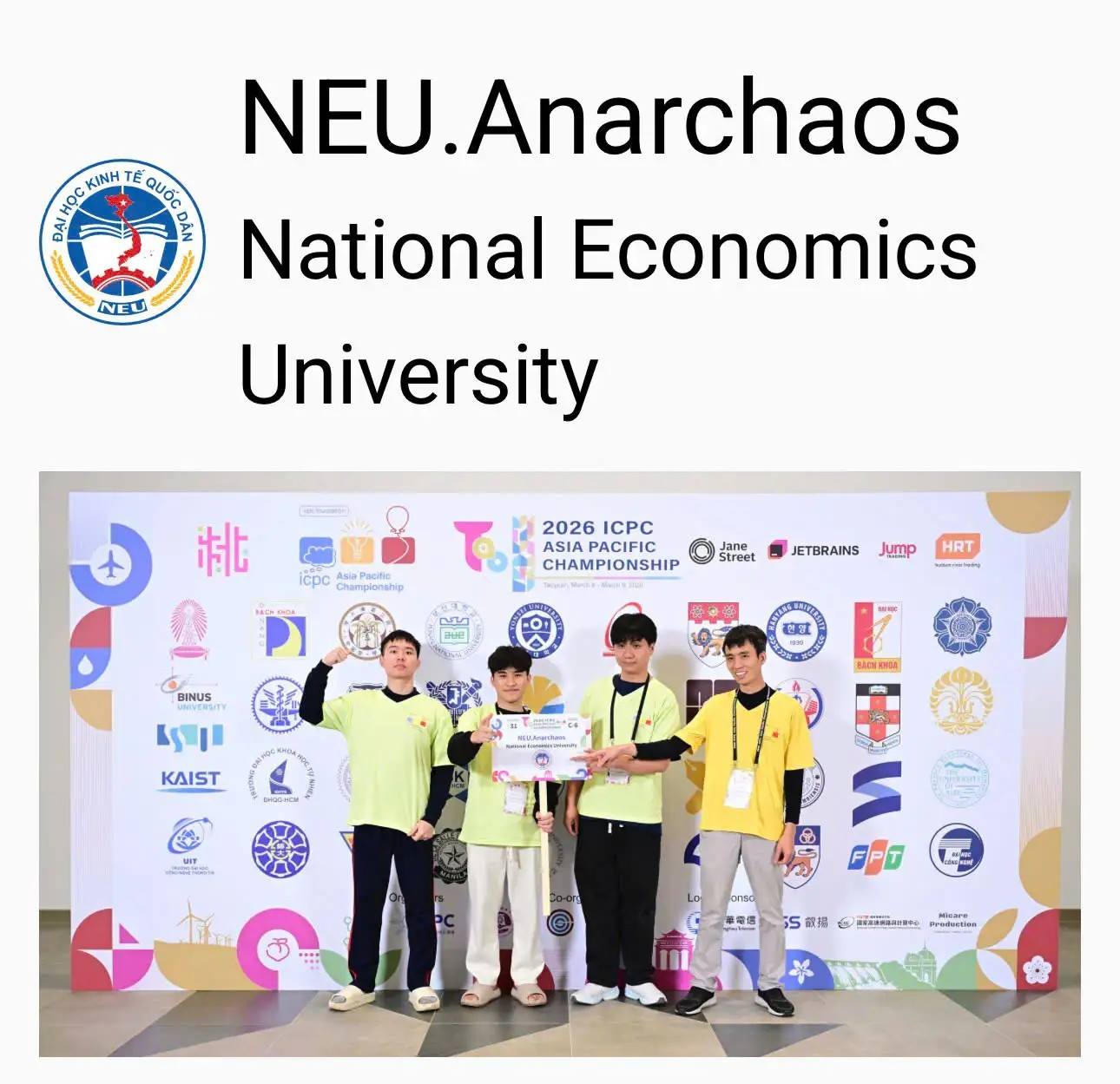 NEU.Anarchaos giành Huy chương Bạc tại ICPC APAC Championship 2026, mở ra cơ hội góp mặt tại ICPC World Finals 2026