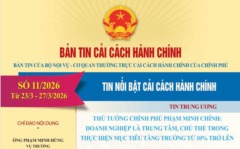 Bản tin điện tử cải cách hành chính số 11/2026, từ ngày 23/3/2026 - 27/3/2026