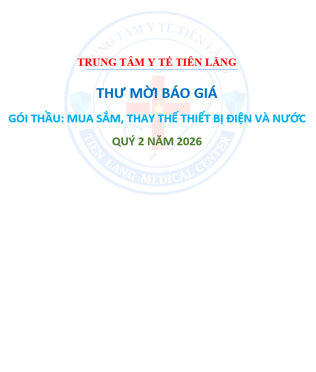 Thư mời báo giá gói thầu: sửa chữa, mua sắm thiết bị điện và nước Quý II năm 2026