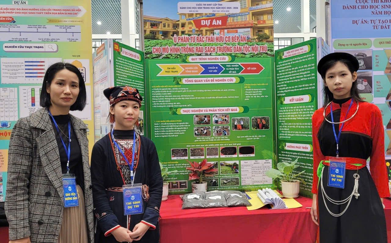 Học sinh nhà trường tham dự thi Nghiên cứu khoa học, kỹ thuật cấp tỉnh dành cho học sinh THCS, THPT năm học 2025–2026