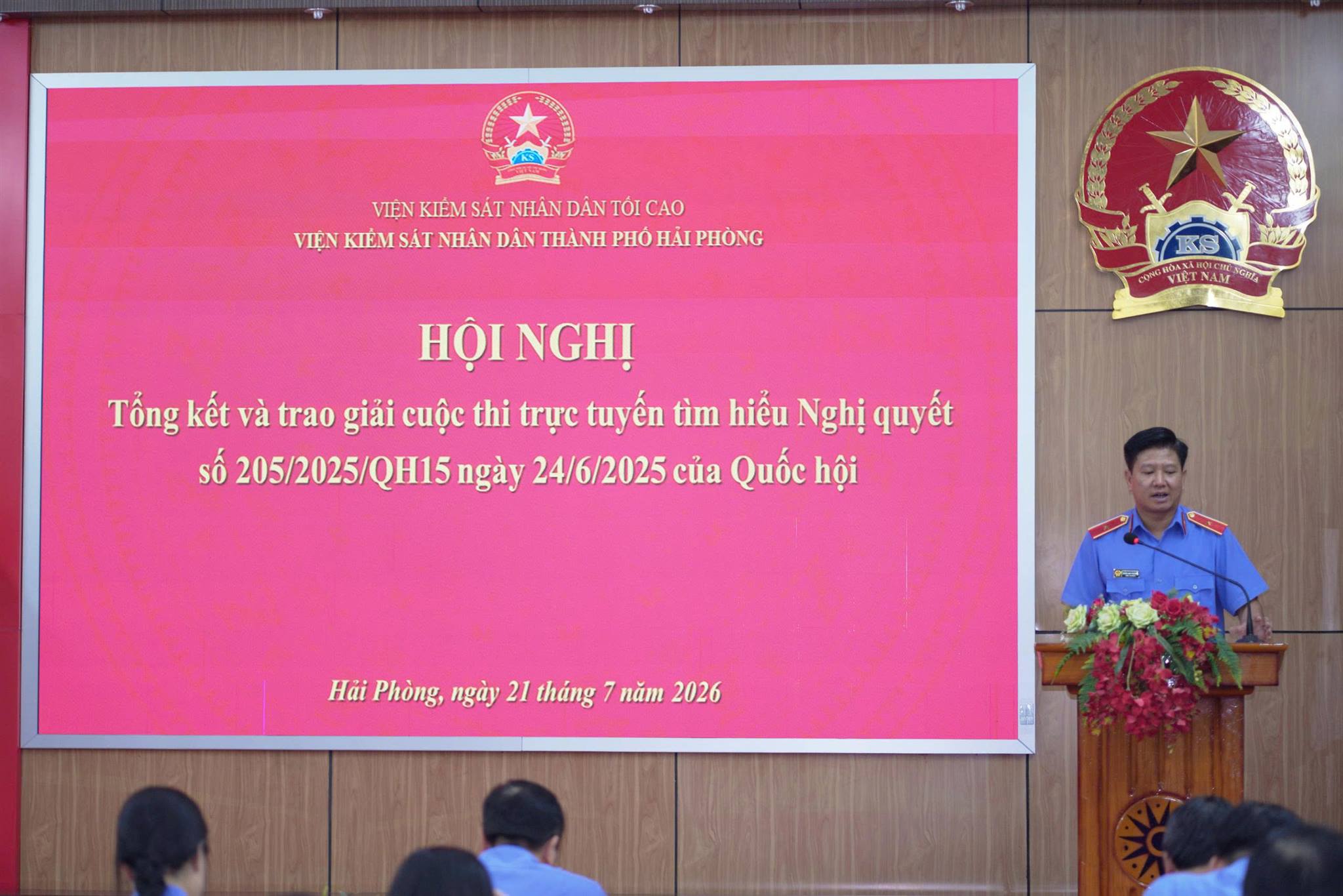 VKSND thành phố Hải Phòng tổ chức Hội nghị tổng kết Cuộc thi trực tuyến tìm hiểu Nghị quyết số 205/2025/QH15 của Quốc hội và trao giải