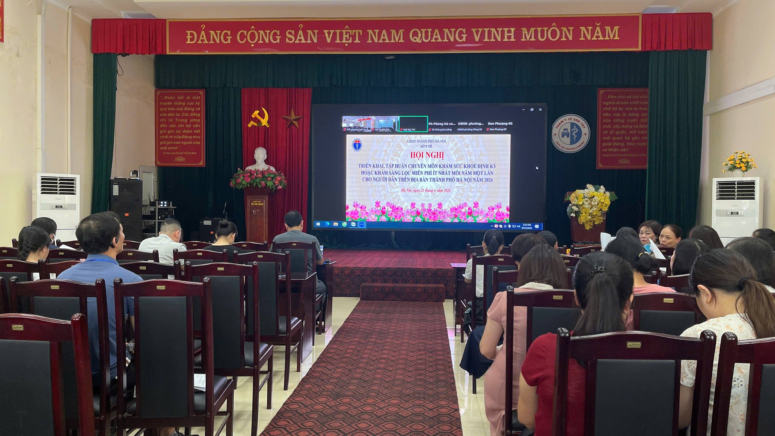 TRẠM Y TẾ PHƯỜNG SƠN TÂY THAM GIA HỘI NGHỊ TRỰC TUYẾN TRIỂN KHAI CÔNG TÁC KHÁM SỨC KHỎE ĐỊNH KỲ, KHÁM SÀNG LỌC MIỄN PHÍ CHO NGƯỜI DÂN NĂM 2026