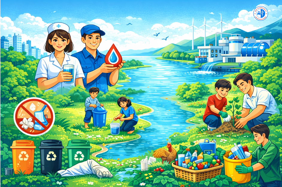HƯỞNG ỨNG TUẦN LỄ NƯỚC SẠCH VÀ VỆ SINH MÔI TRƯỜNG: CHUNG TAY BẢO VỆ NGUỒN NƯỚC – VÌ SỨC KHỎE CỘNG ĐỒNG