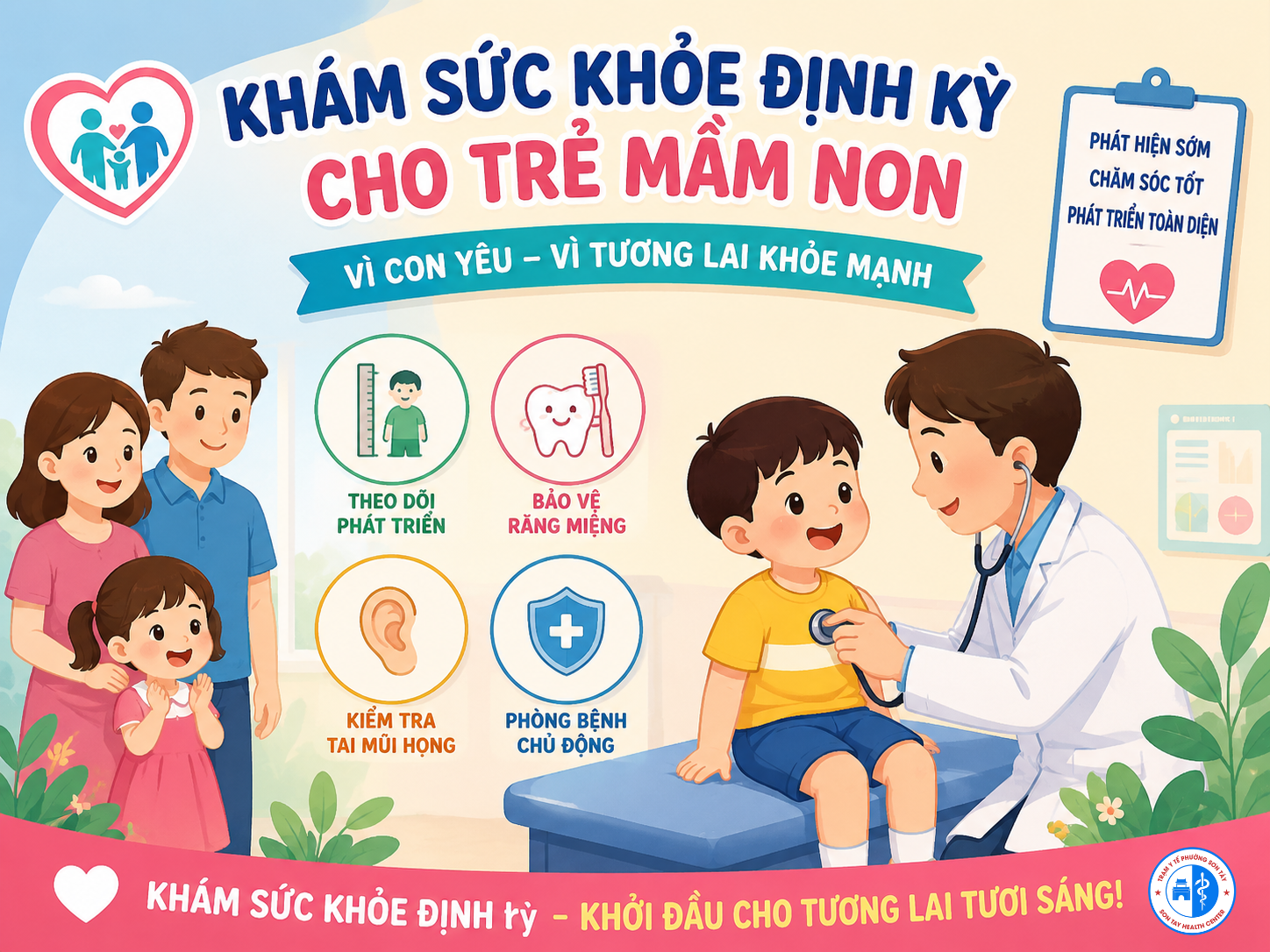 KHÁM SỨC KHỎE ĐỊNH KỲ CHO TRẺ MẦM NON – CHUNG TAY CHĂM SÓC SỨC KHỎE TRẺ NGAY TỪ NHỮNG NĂM ĐẦU ĐỜI