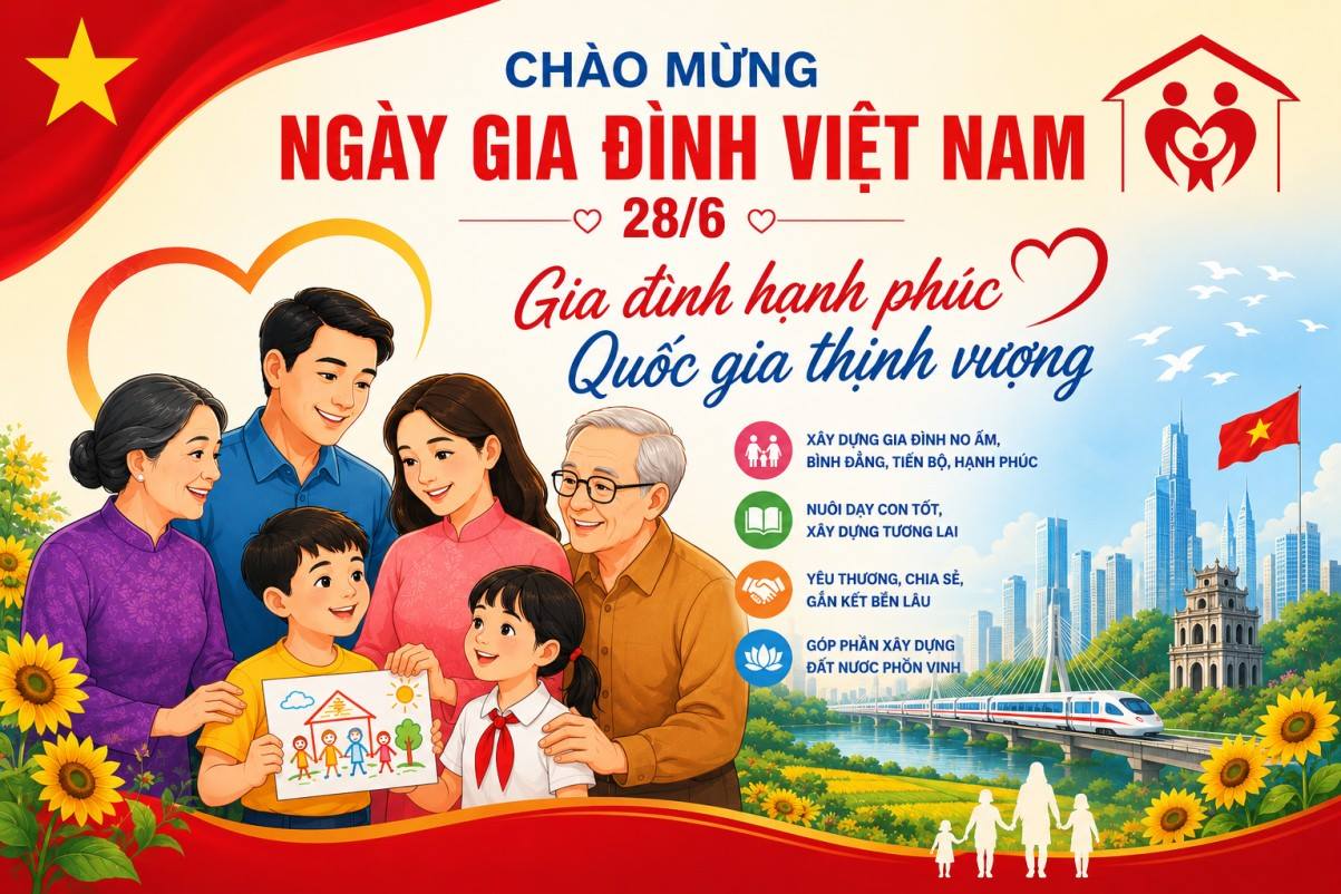 HƯỞNG ỨNG NGÀY GIA ĐÌNH VIỆT NAM 28/6: Gia đình hạnh phúc – Quốc gia thịnh vượng