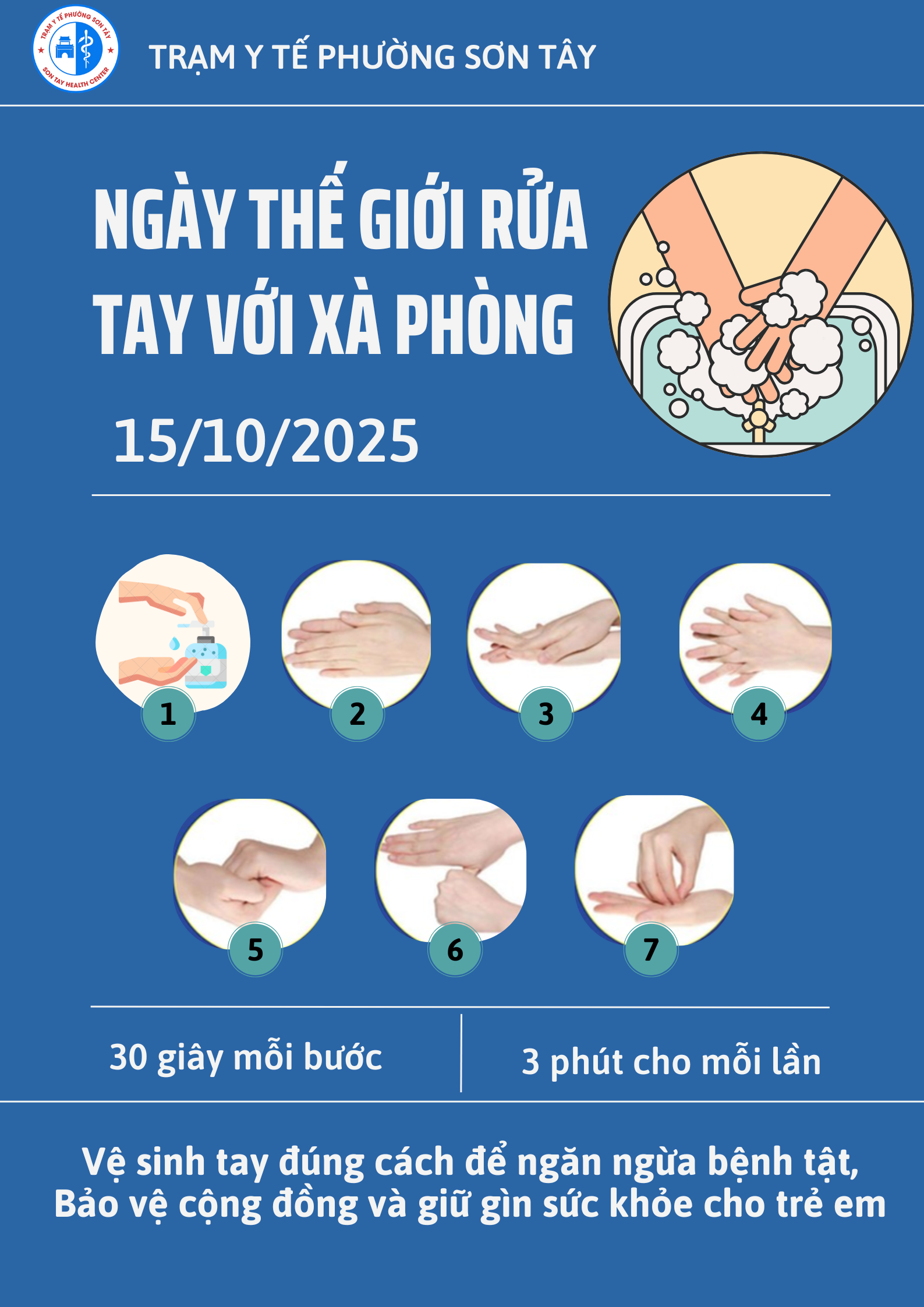 Ngày thế giới rửa tay với xà phòng 15/10/2025