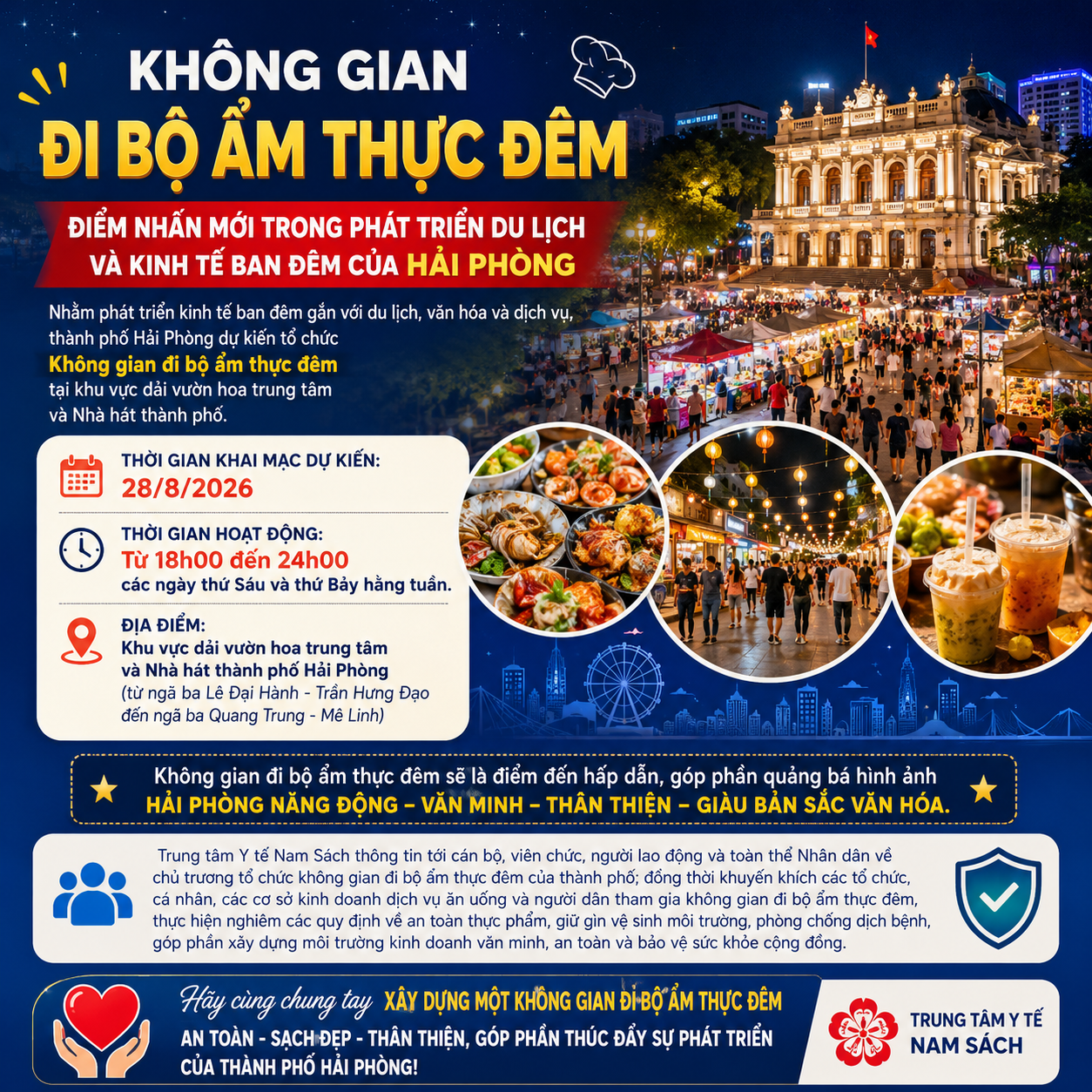 KHÔNG GIAN ĐI BỘ ẨM THỰC ĐÊM – ĐIỂM NHẤN MỚI TRONG PHÁT TRIỂN DU LỊCH VÀ KINH TẾ BAN ĐÊM CỦA HẢI PHÒNG